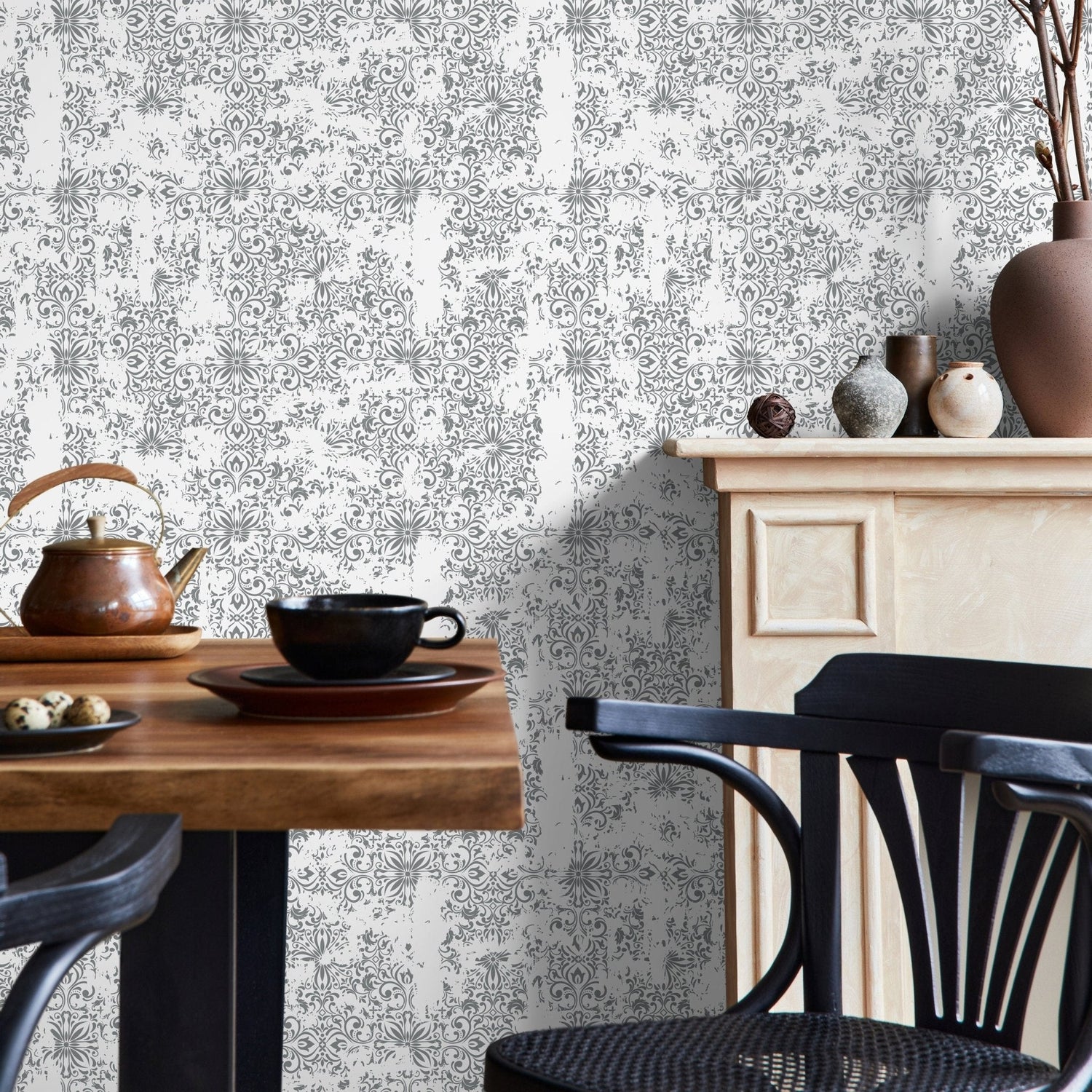 Elegant Damask Wallpaper - C157 - WallTrend