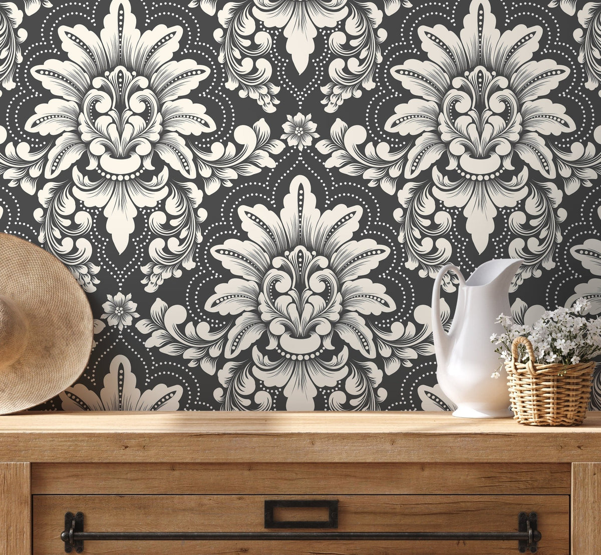 Elegant Damask Wallpaper - D063 - WallTrend