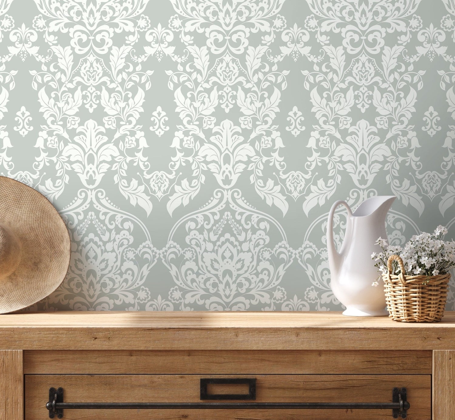 Elegant Damask Wallpaper - D074 - WallTrend