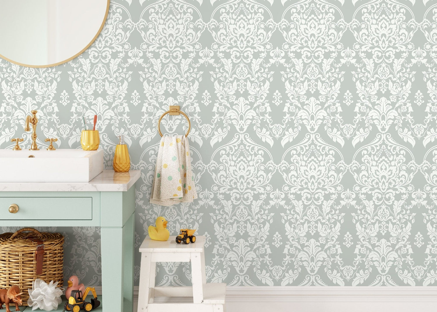 Elegant Damask Wallpaper - D074 - WallTrend