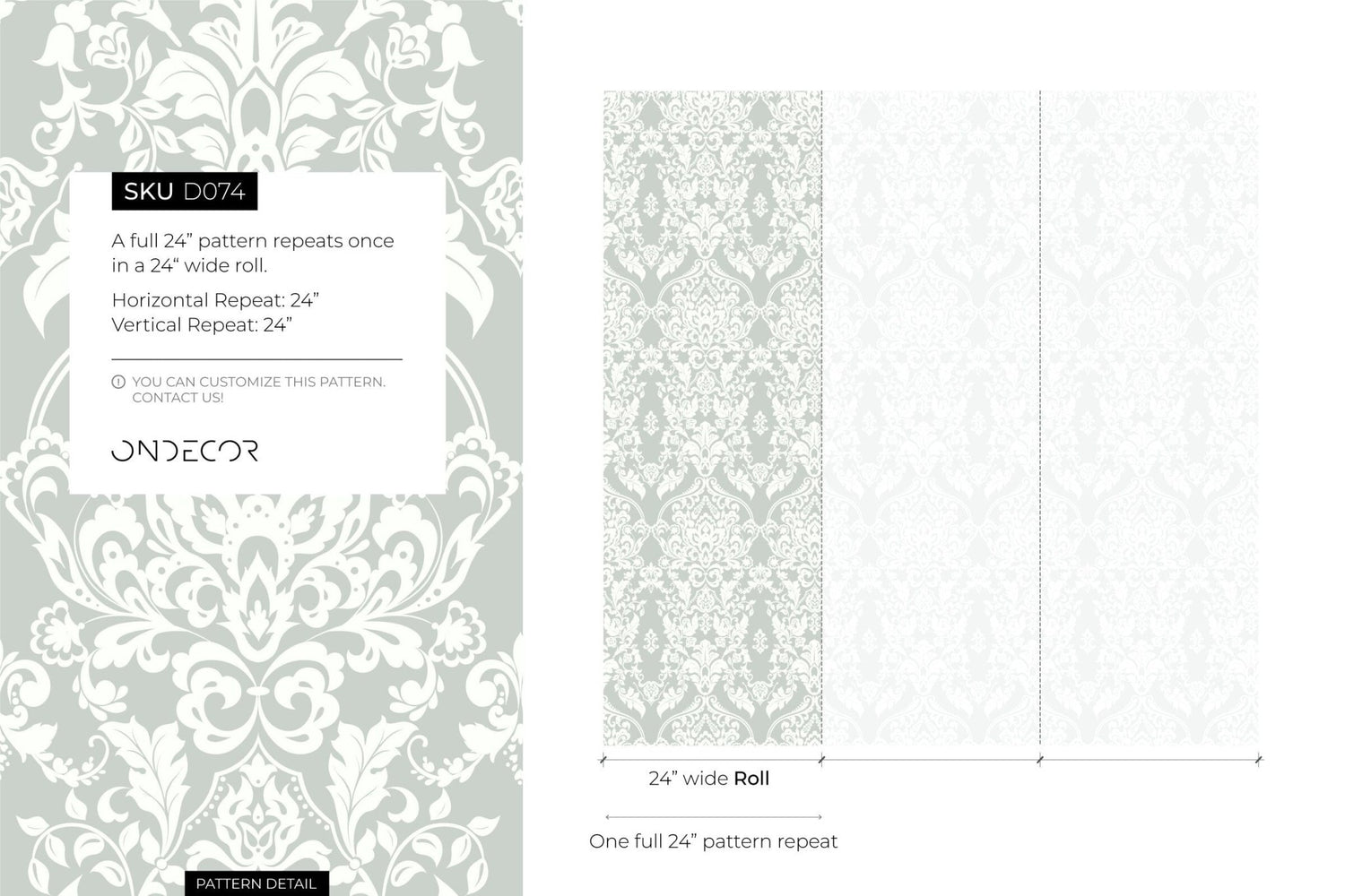 Elegant Damask Wallpaper - D074 - WallTrend