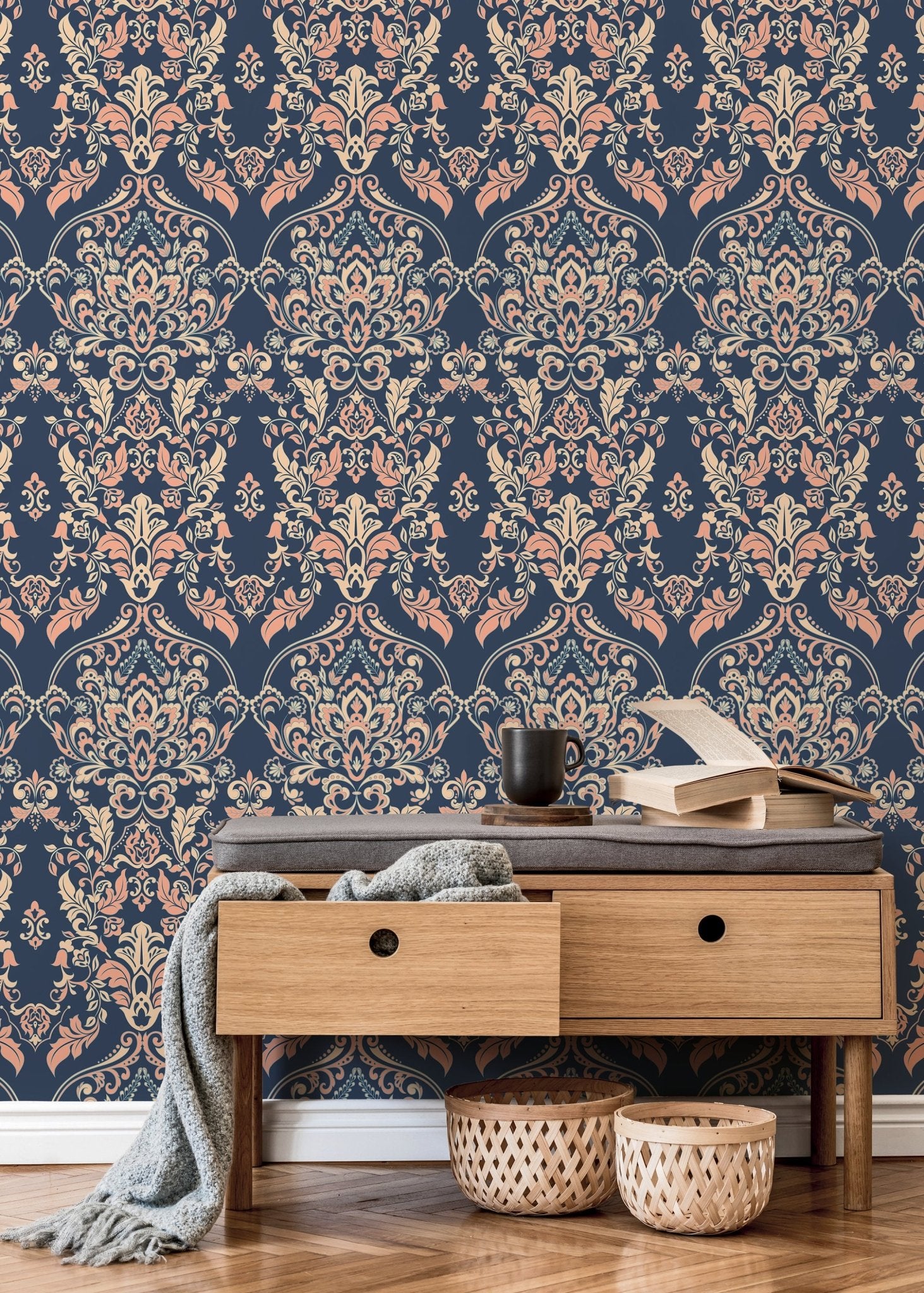 Elegant Damask Wallpaper - D075 - WallTrend