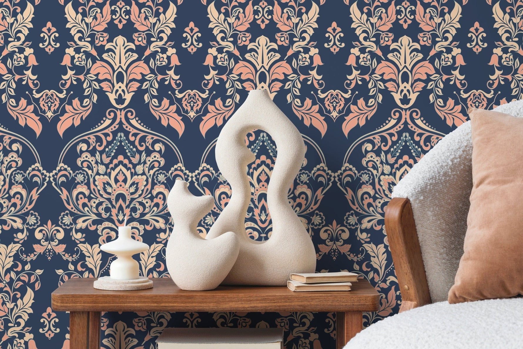 Elegant Damask Wallpaper - D075 - WallTrend