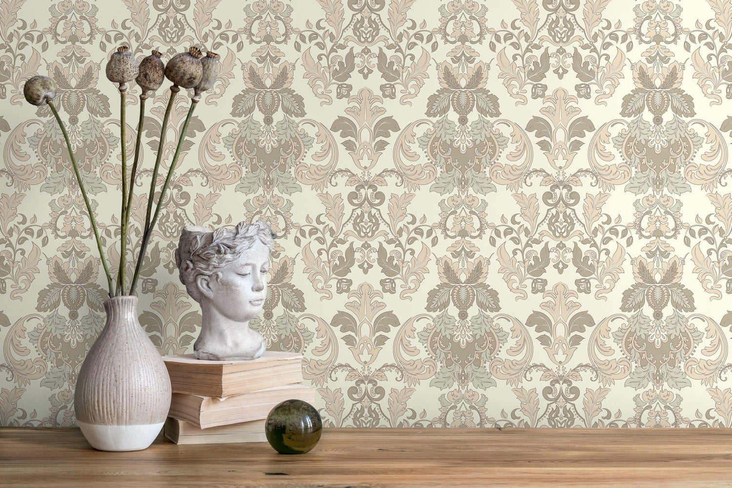 Elegant Damask Wallpaper - D093 - WallTrend