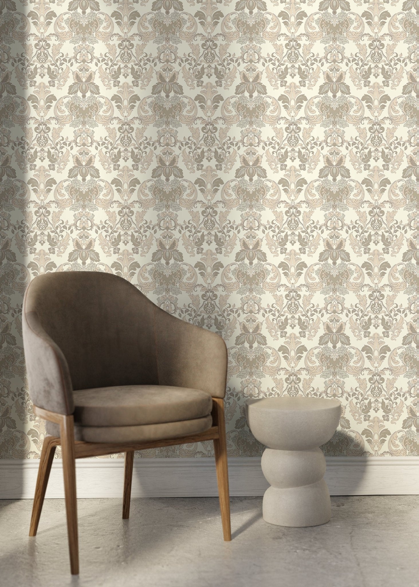 Elegant Damask Wallpaper - D093 - WallTrend