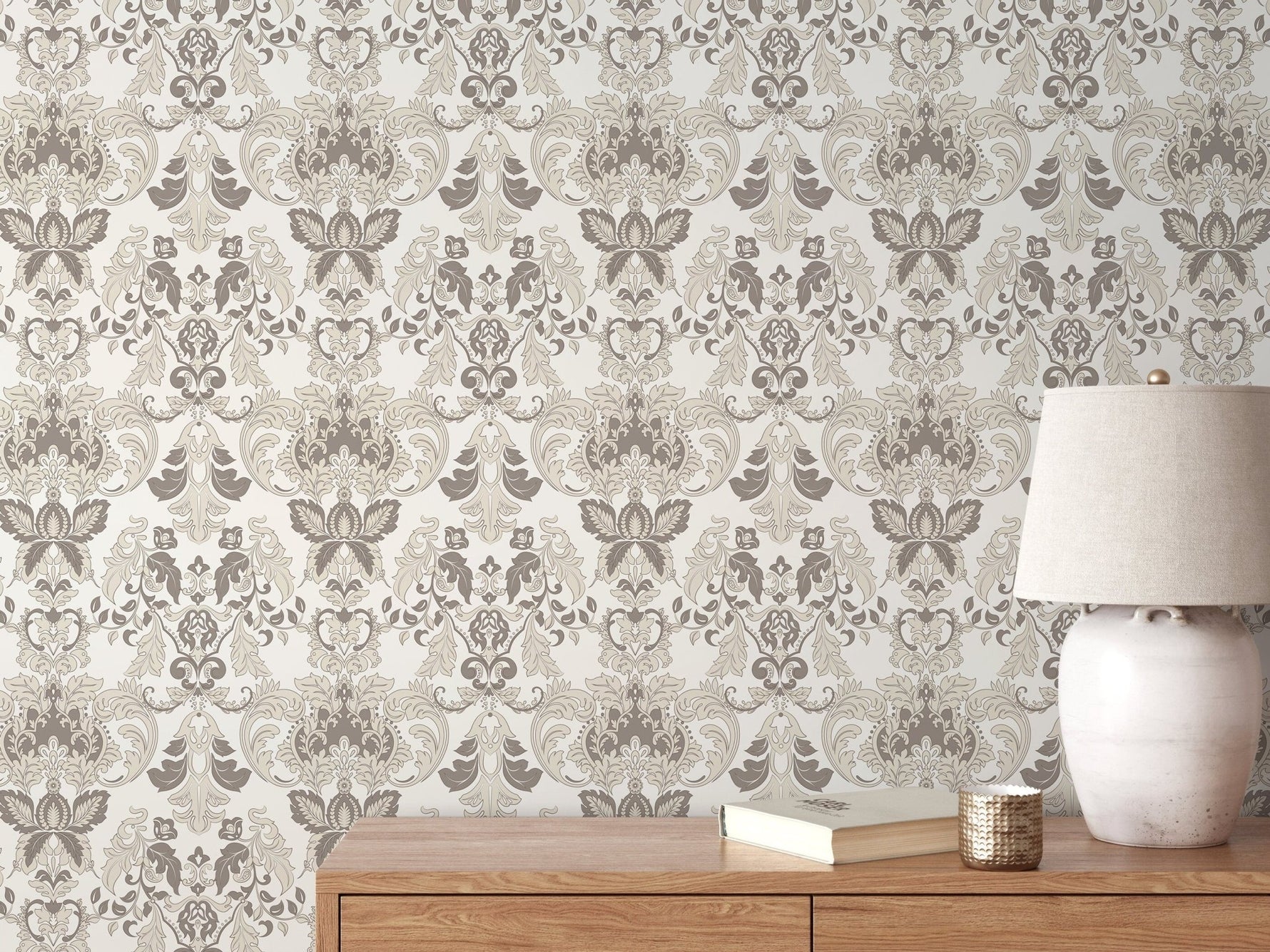 Elegant Damask Wallpaper - D098 - WallTrend