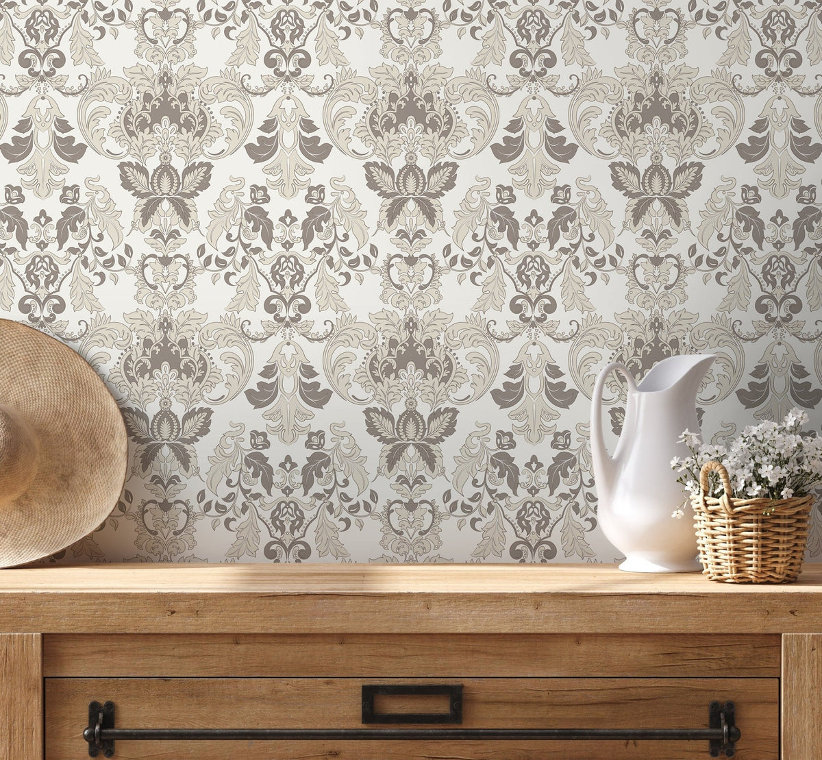 Elegant Damask Wallpaper - D098 - WallTrend