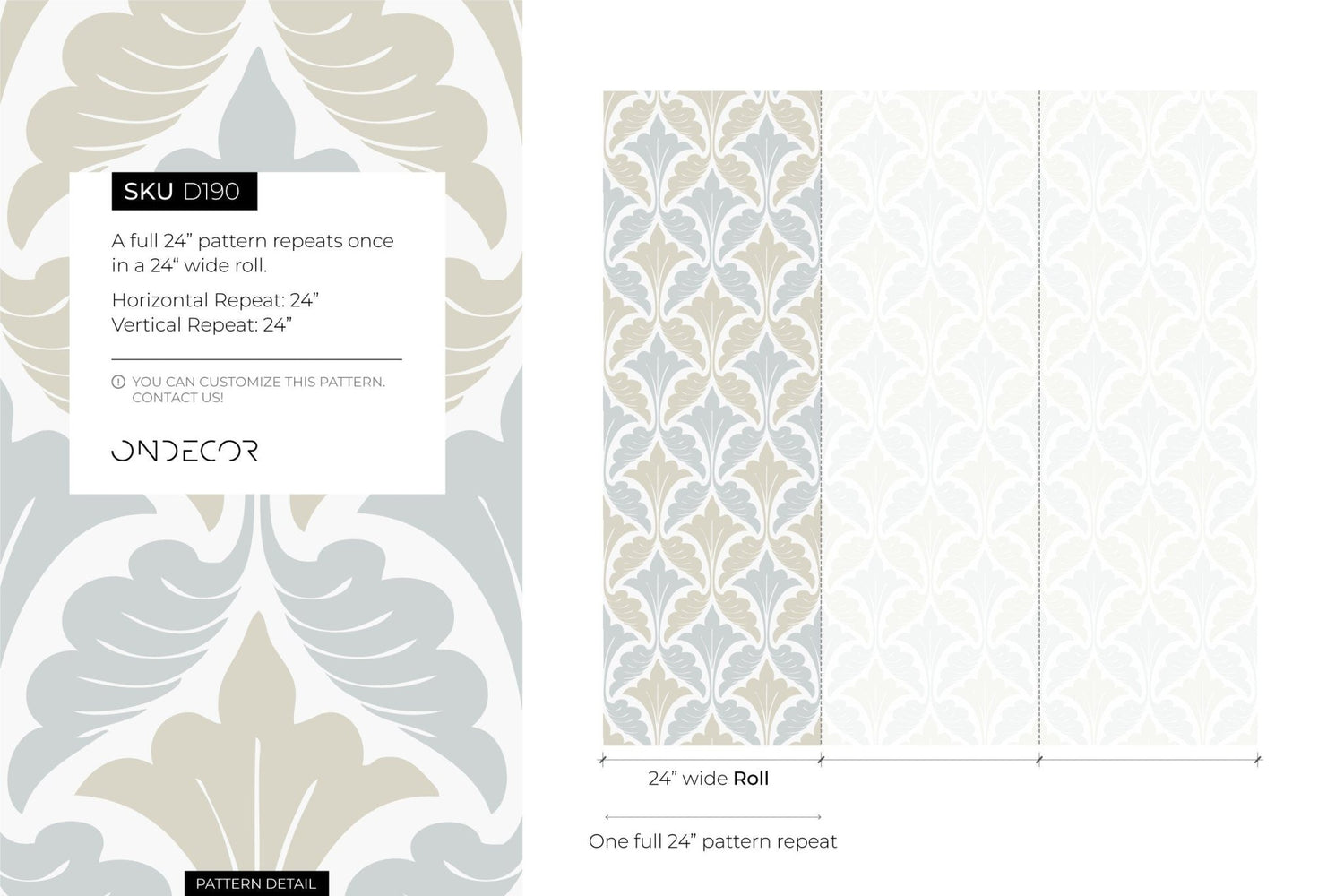 Elegant Damask Wallpaper - D190 - WallTrend