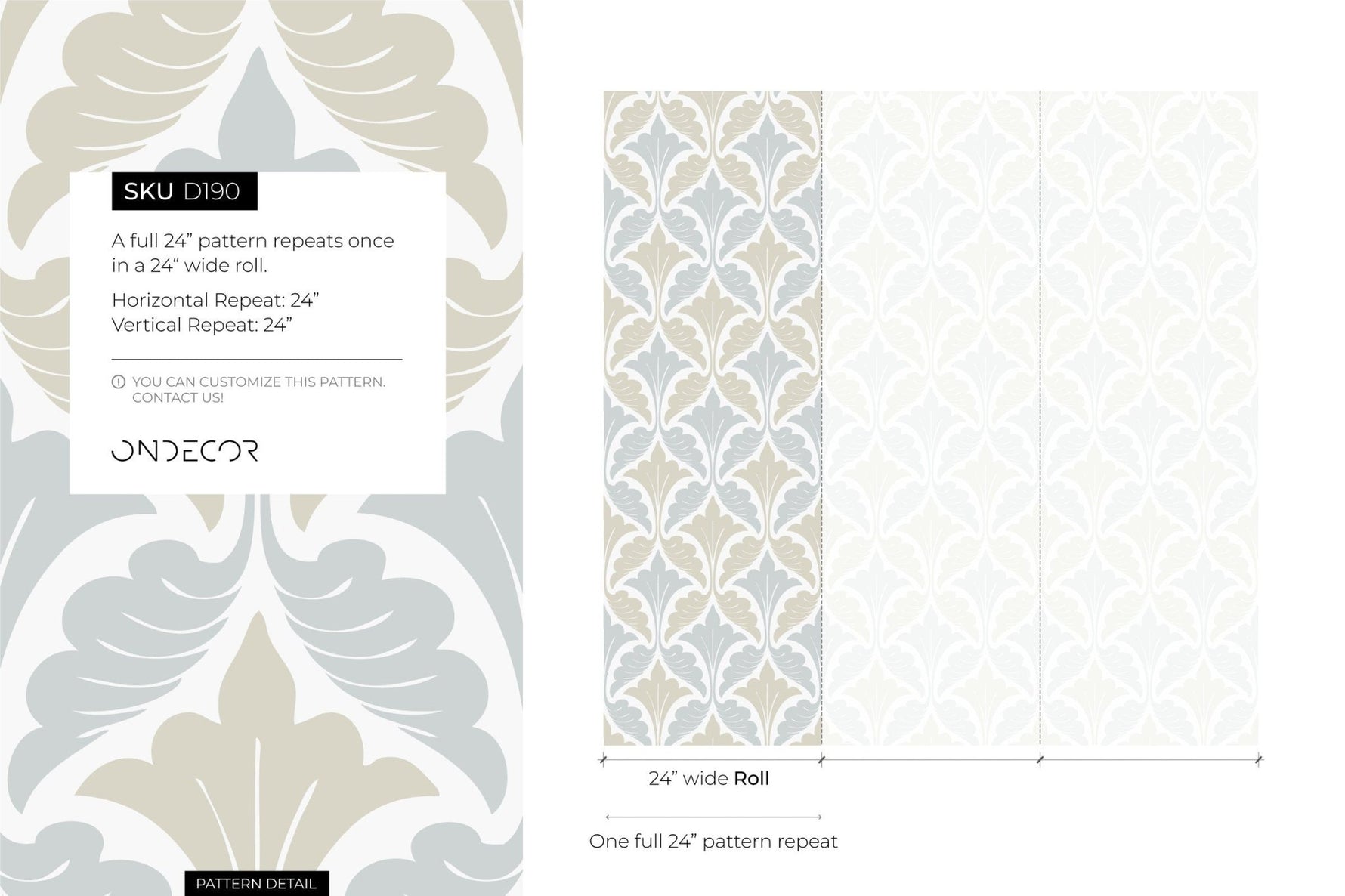 Elegant Damask Wallpaper - D190 - WallTrend