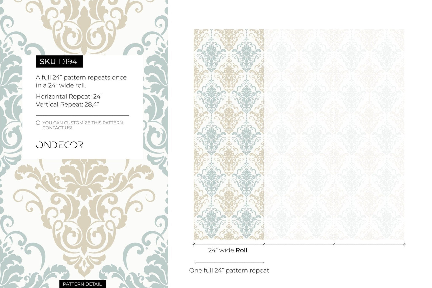 Elegant Damask Wallpaper - D194 - WallTrend