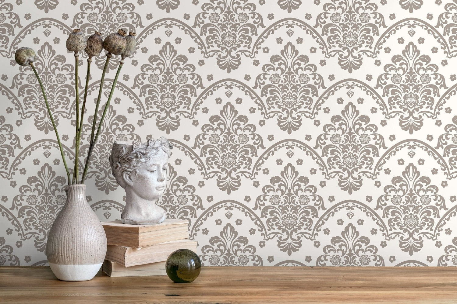 Elegant Damask Wallpaper - D197 - WallTrend