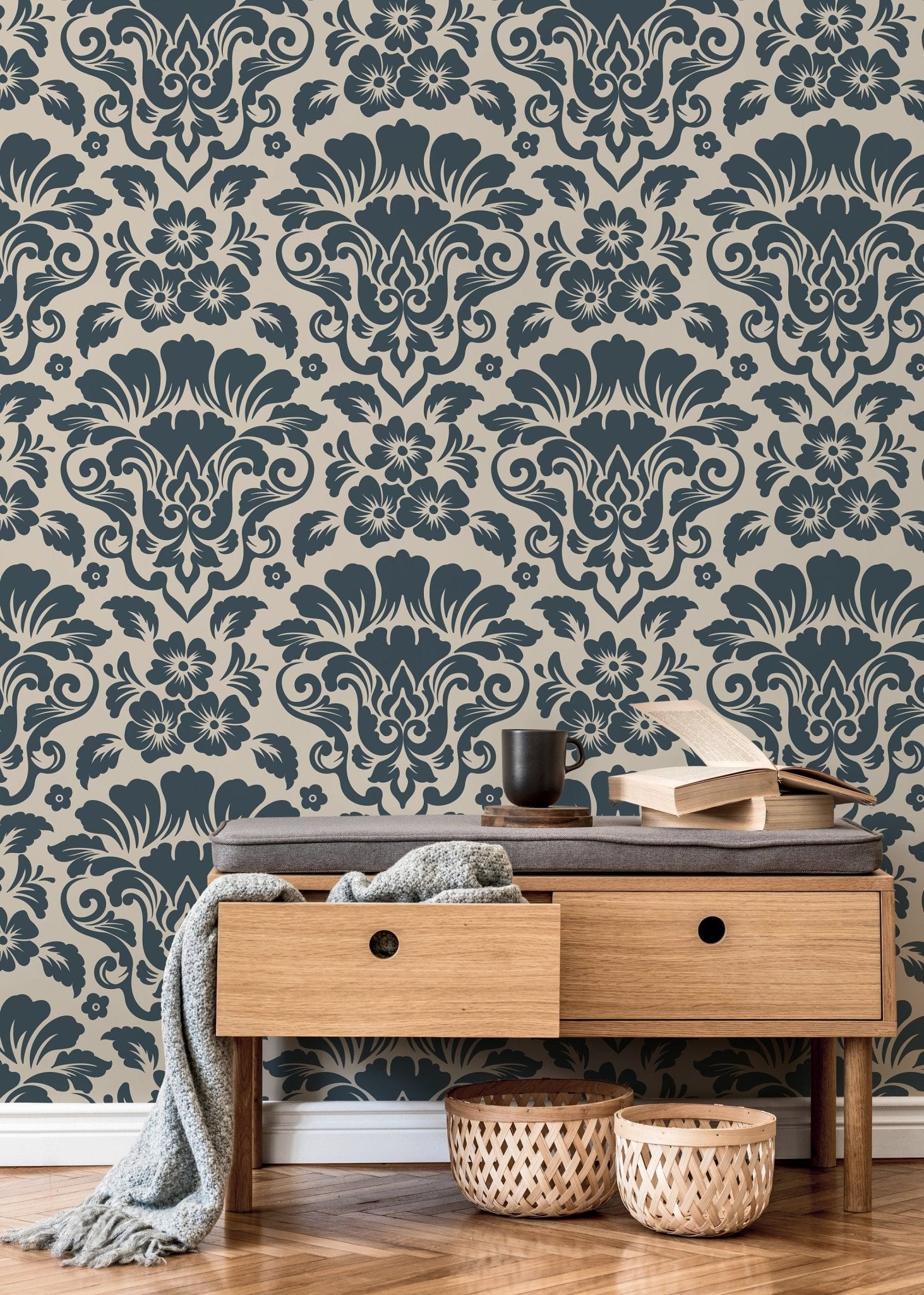 Elegant Damask Wallpaper - D217 - WallTrend