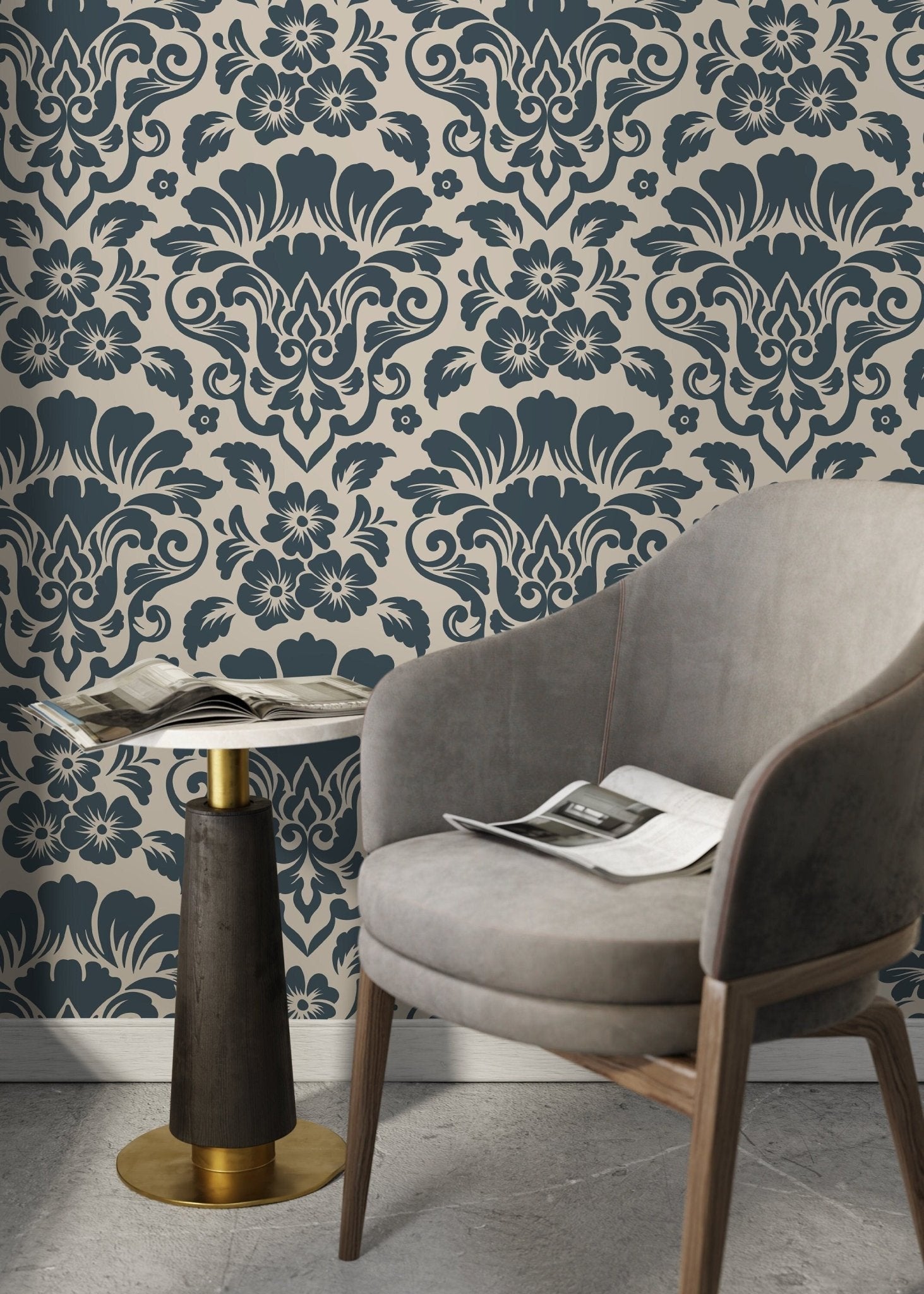 Elegant Damask Wallpaper - D217 - WallTrend