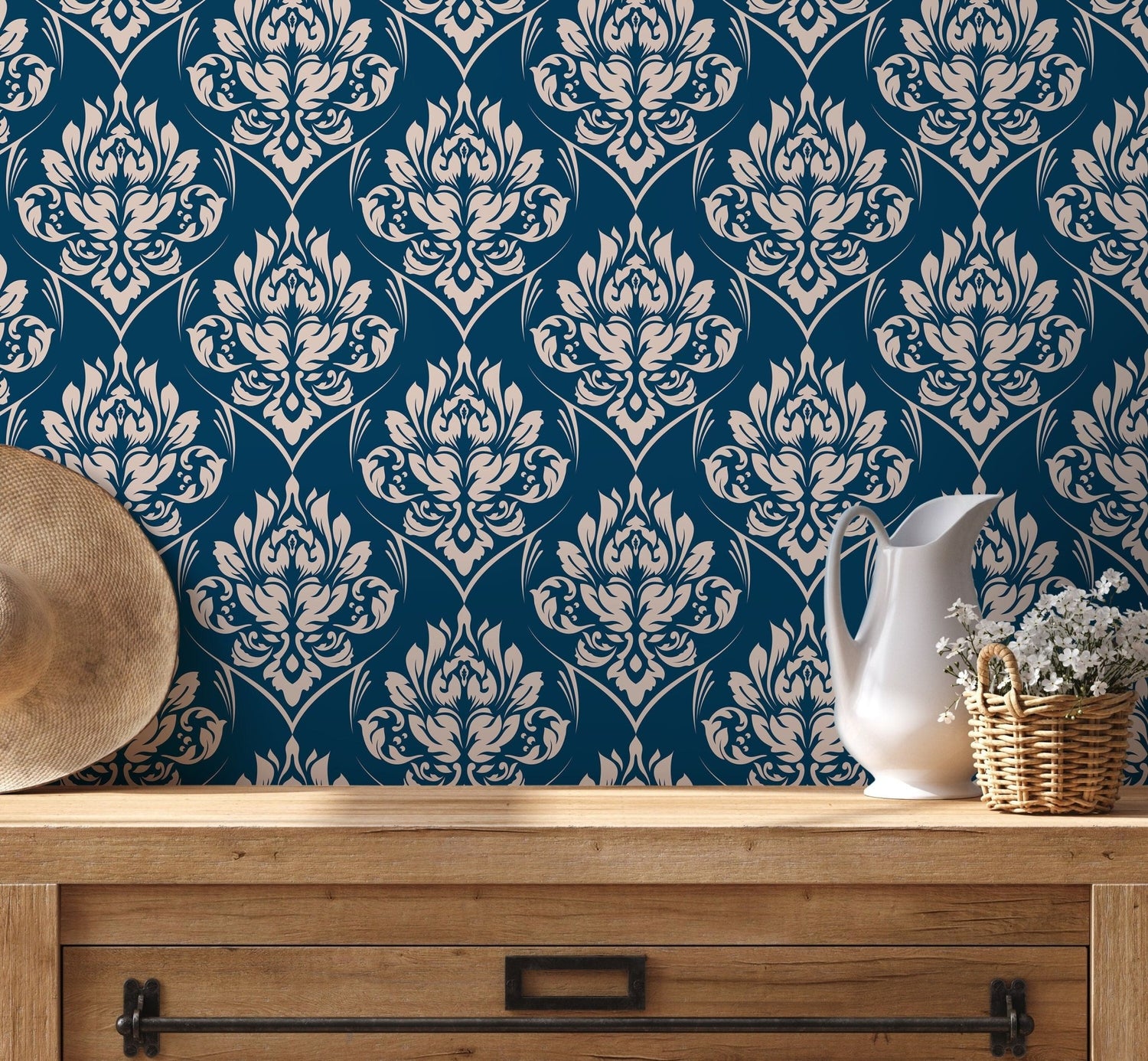 Elegant Damask Wallpaper - D227 - WallTrend