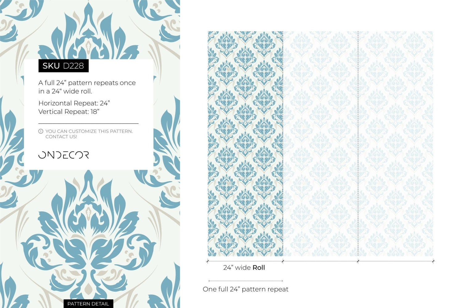 Elegant Damask Wallpaper - D228 - WallTrend