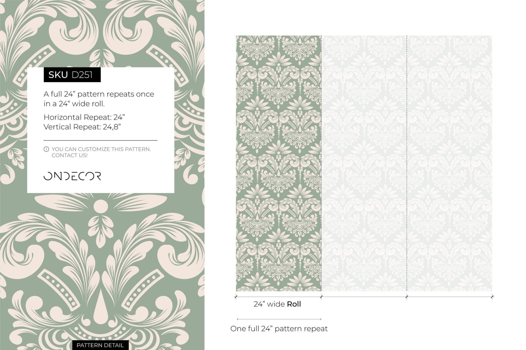 Elegant Damask Wallpaper - D251 - WallTrend