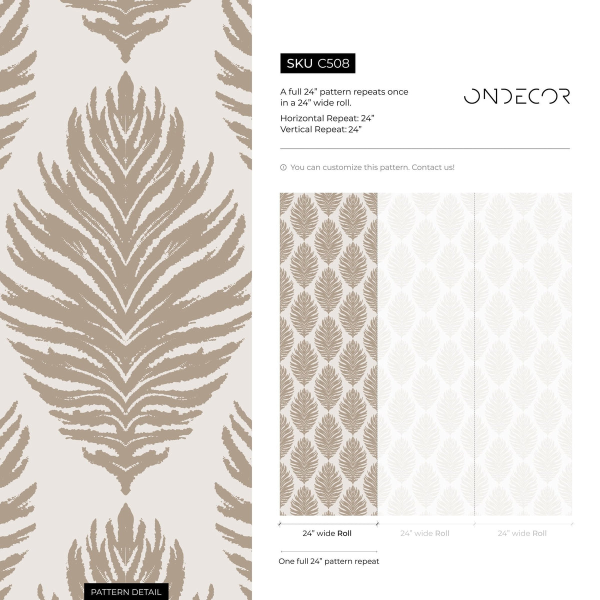 Elegant Feather Impressions Wallpaper - C508 - WallTrend