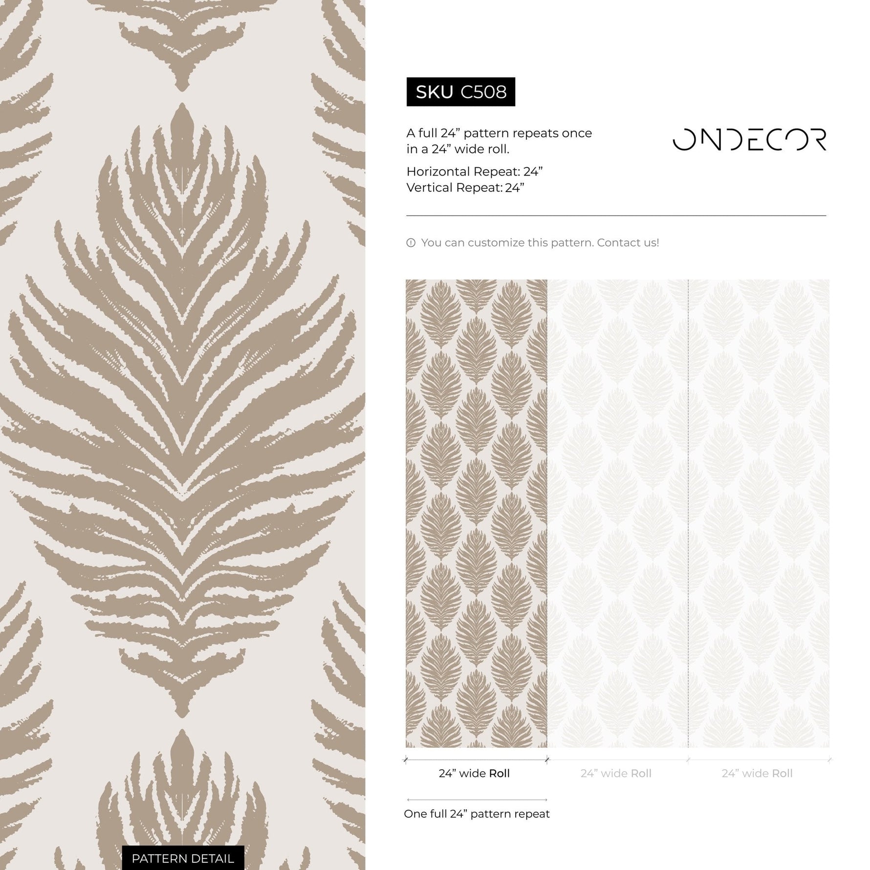 Elegant Feather Impressions Wallpaper - C508 - WallTrend