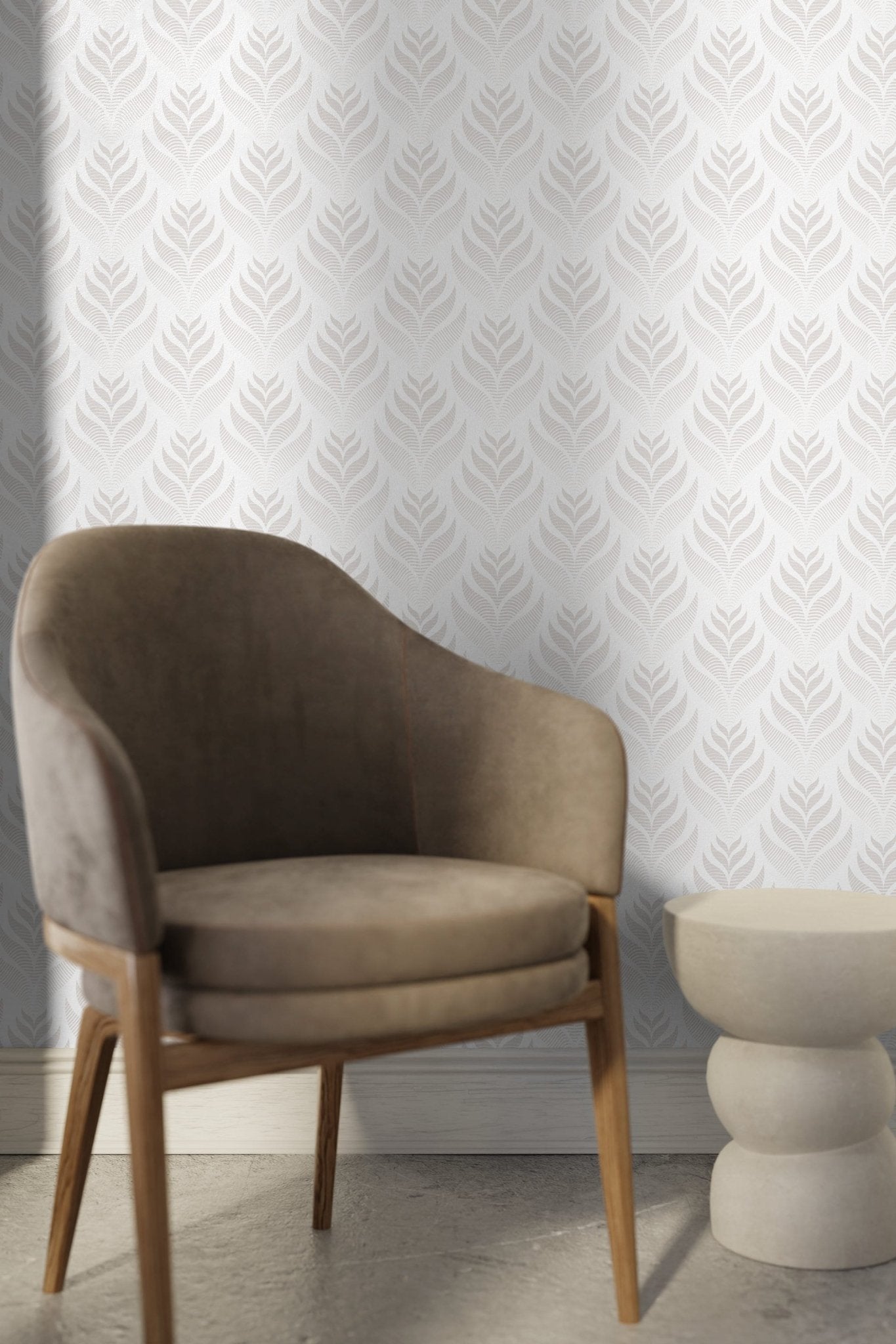 Elegant Feather Pattern Wallpaper - C492 - WallTrend