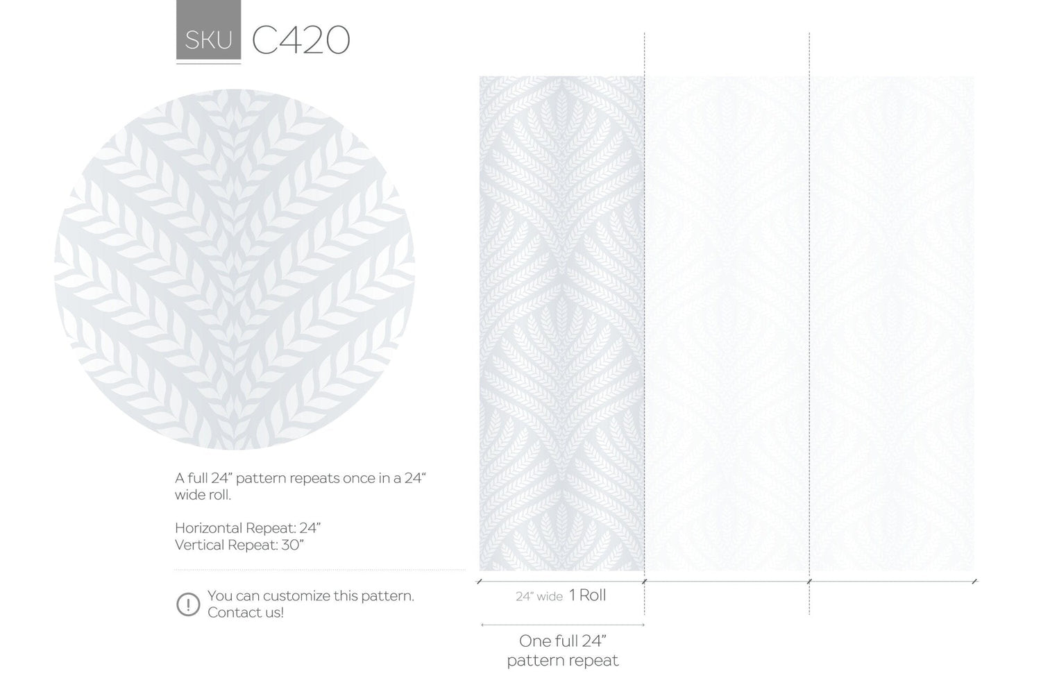 Elegant Fern Pattern Wallpaper - C420 - WallTrend