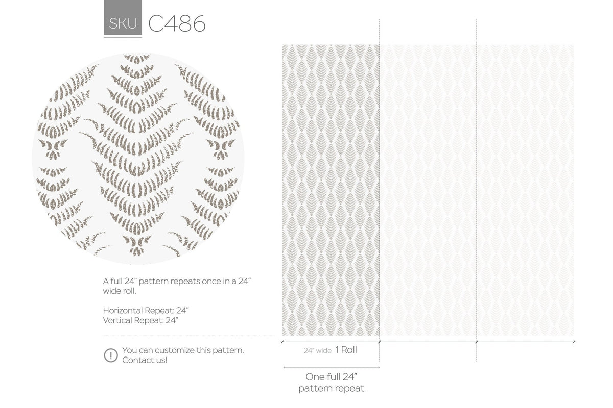 Elegant Fern Pattern Wallpaper - C486 - WallTrend