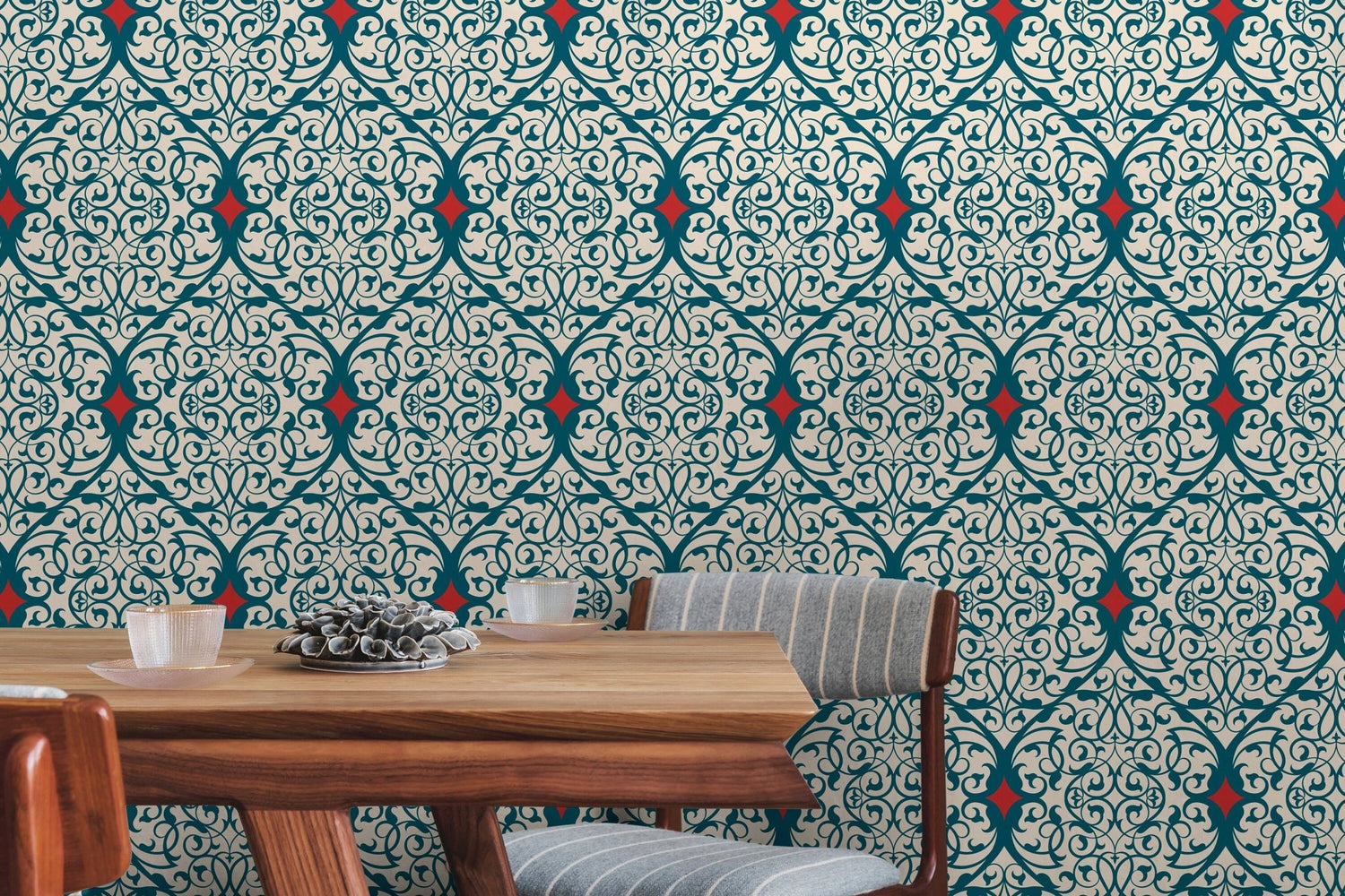 Elegant Filigree Wallpaper - C380 - WallTrend