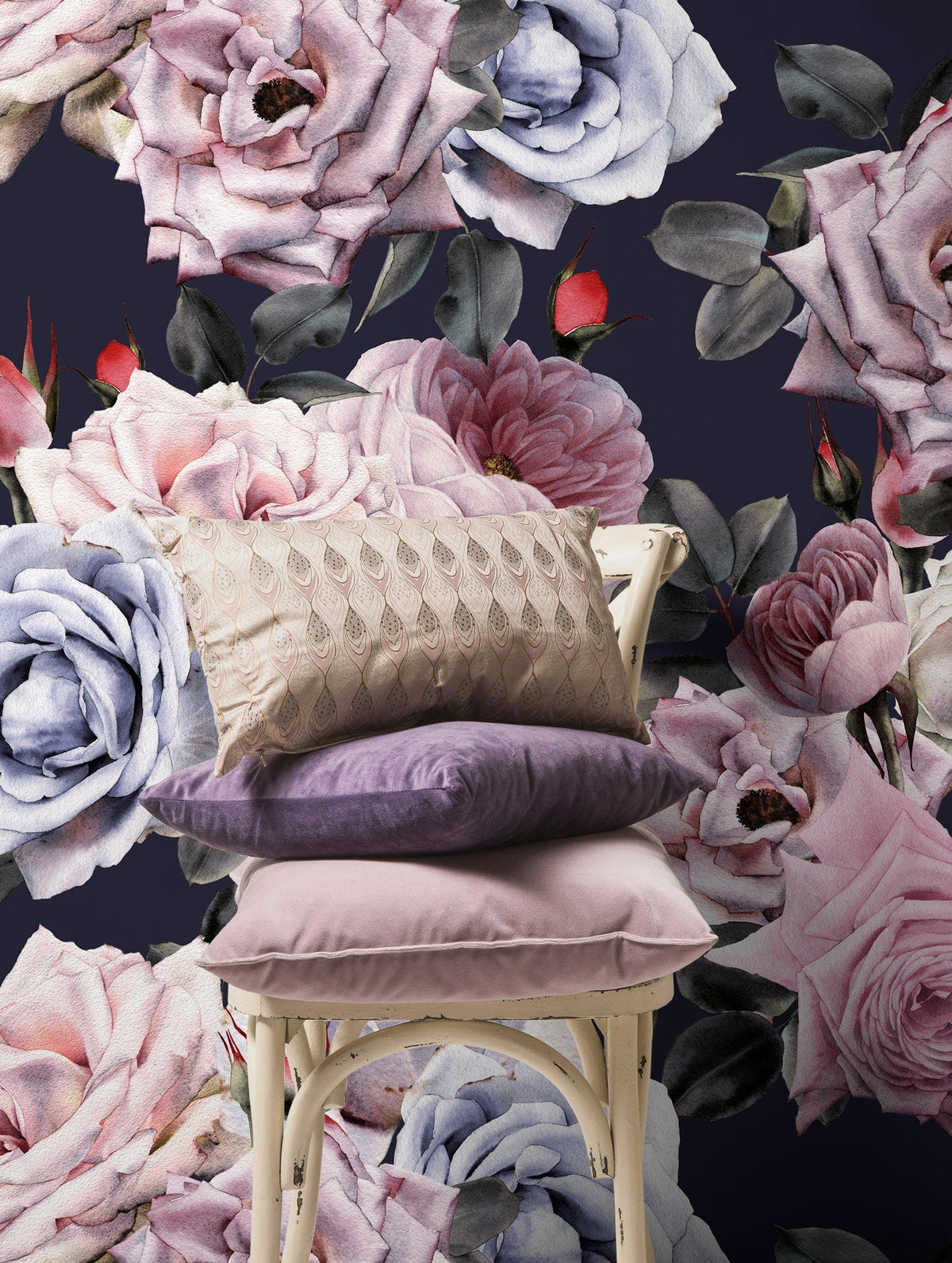 Elegant Floral Arrangement Wallpaper - B184 - WallTrend