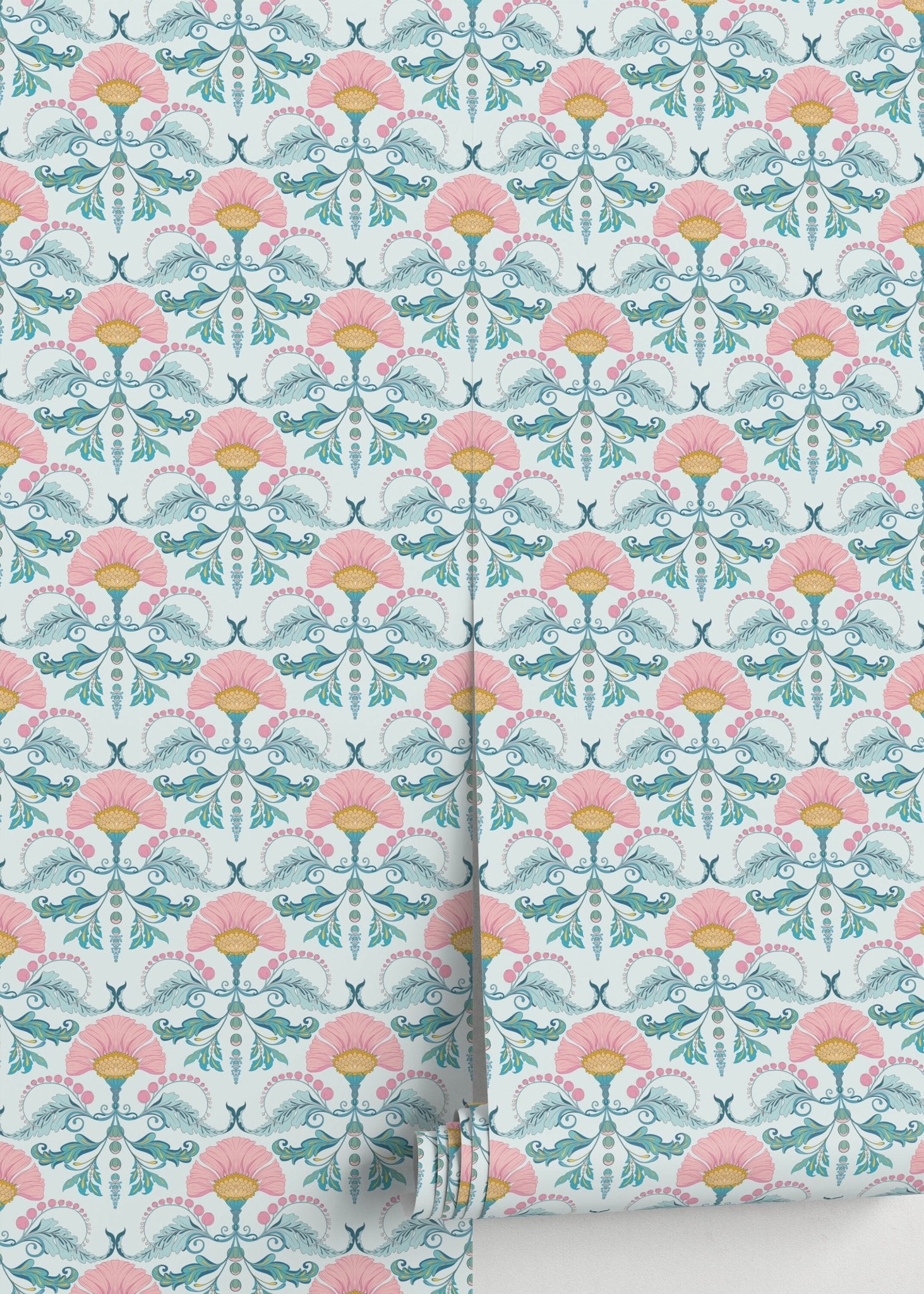 Elegant Floral Art Nouveau Wallpaper - D237 - WallTrend