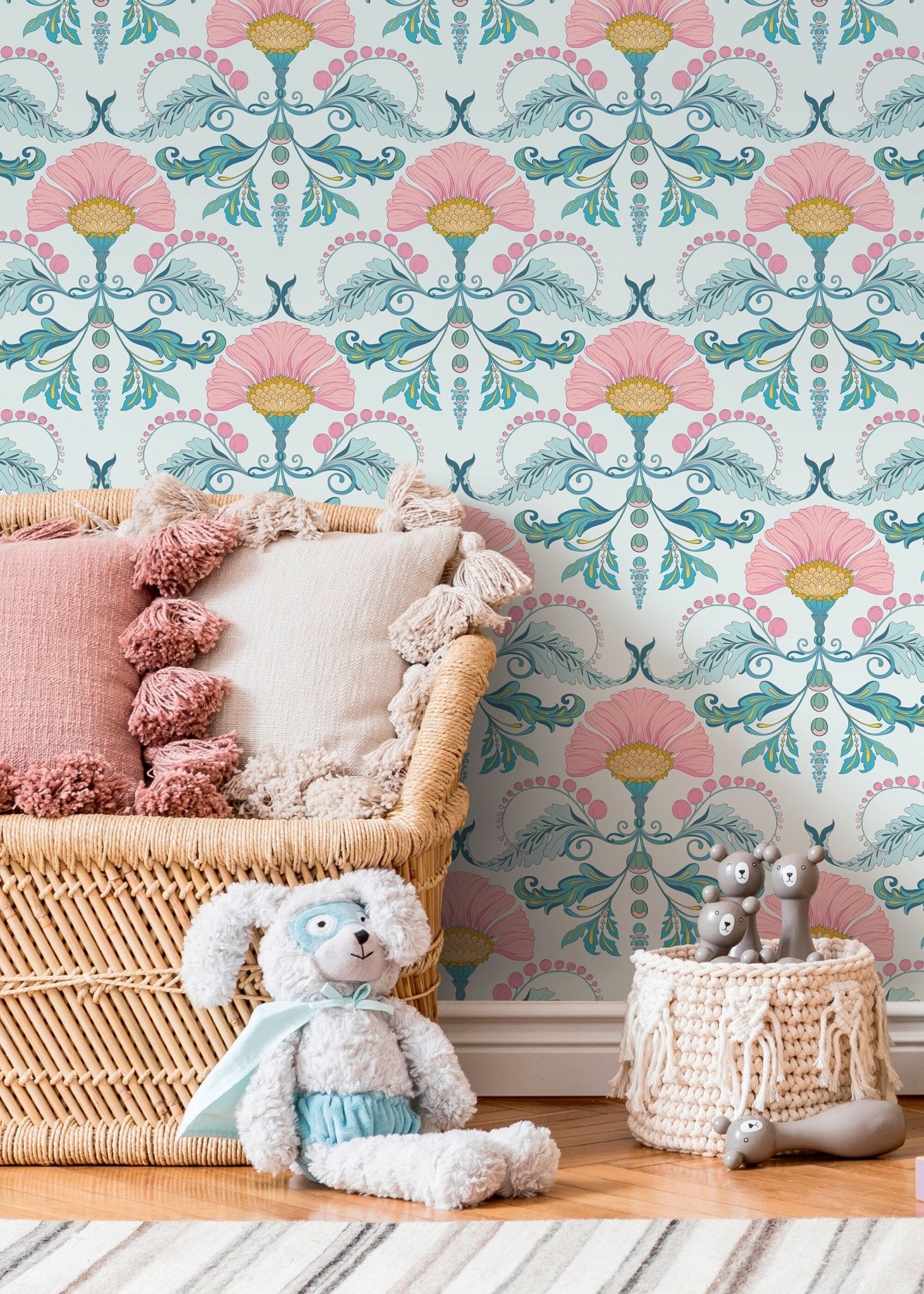 Elegant Floral Art Nouveau Wallpaper - D237 - WallTrend