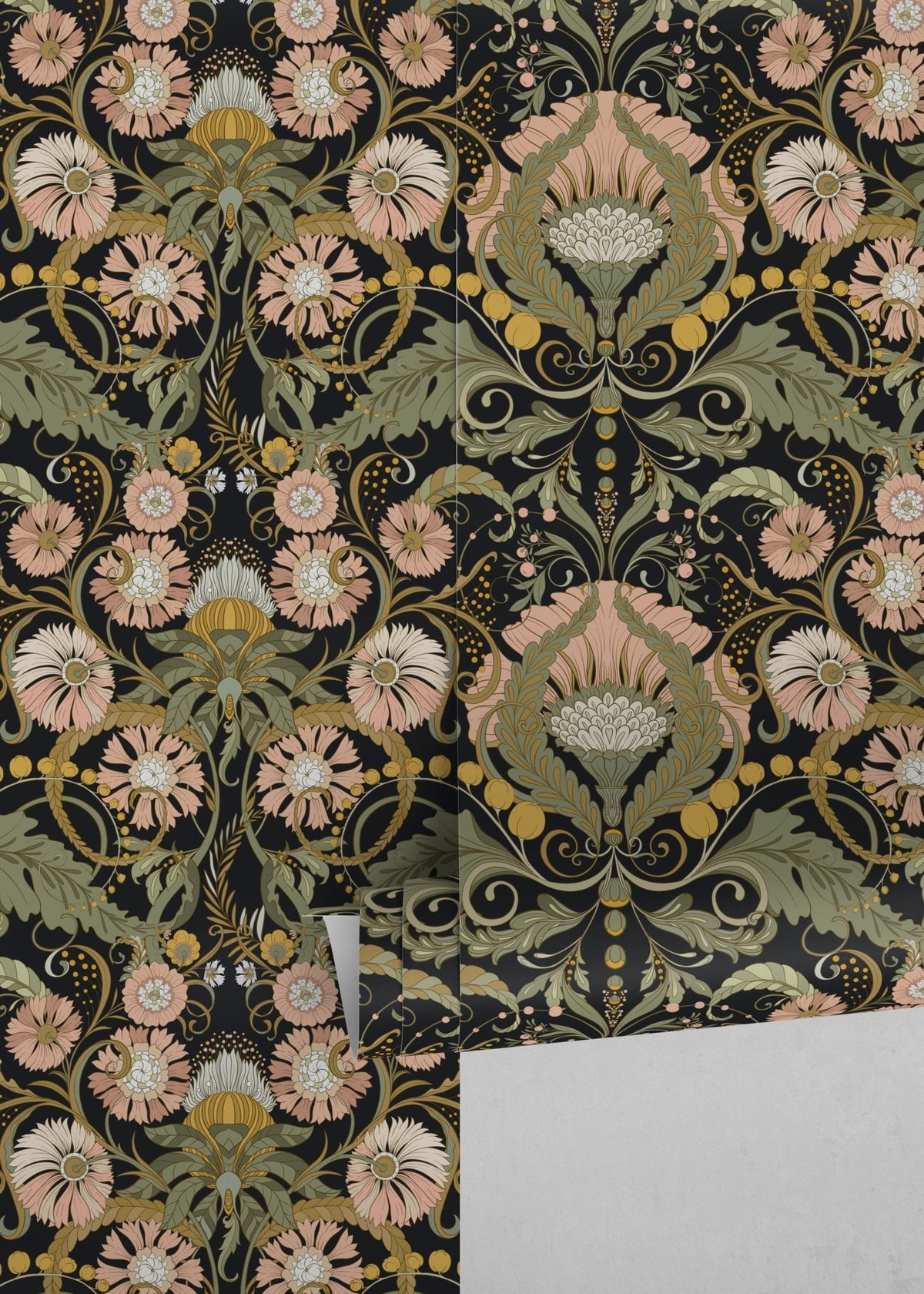 Elegant Floral Art Nouveau Wallpaper - D408 - WallTrend