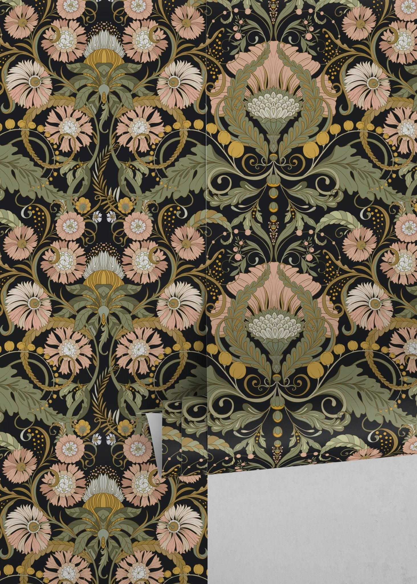 Elegant Floral Art Nouveau Wallpaper - D408 - WallTrend