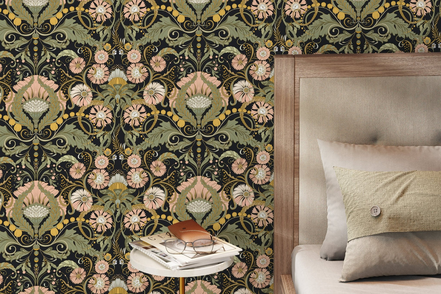 Elegant Floral Art Nouveau Wallpaper - D408 - WallTrend