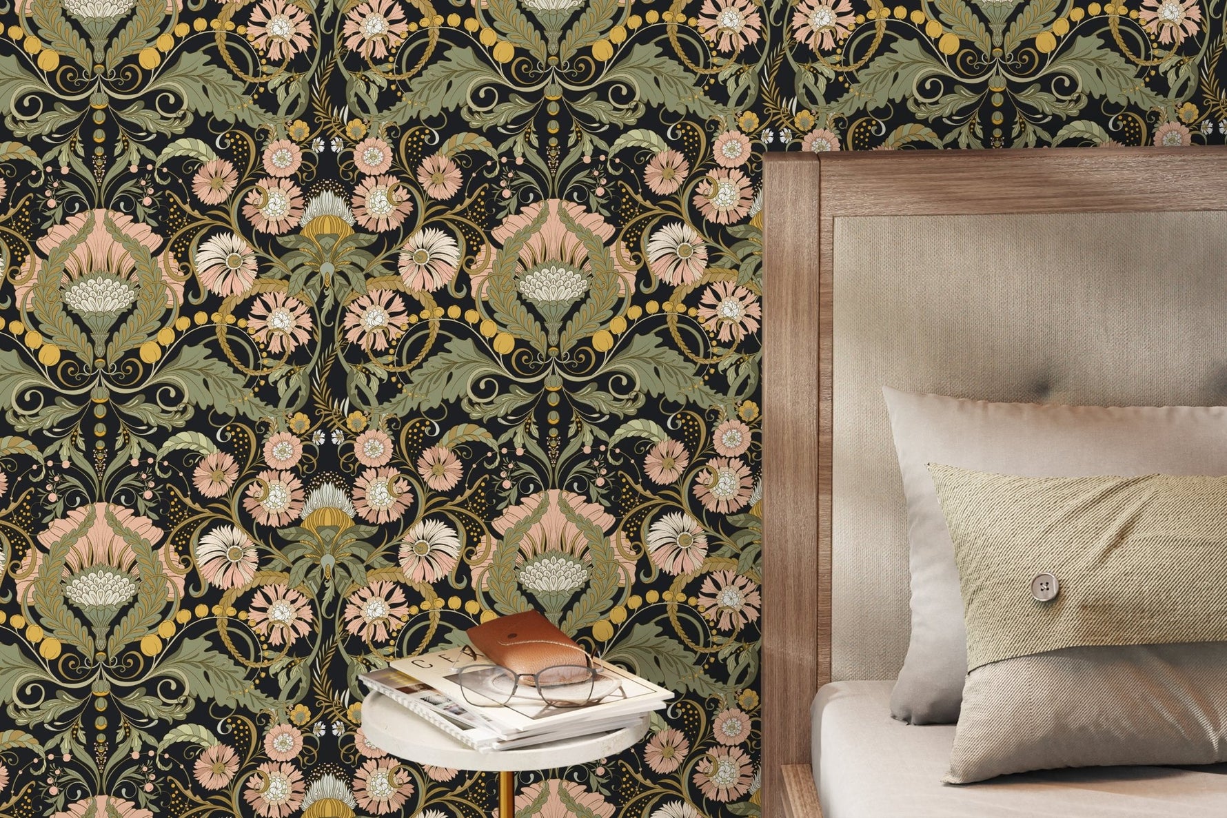 Elegant Floral Art Nouveau Wallpaper - D408 - WallTrend