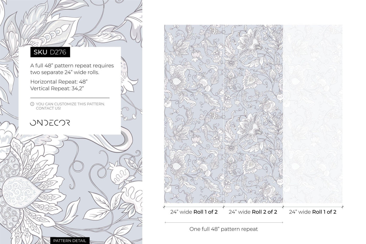 Elegant Floral Bliss Wallpaper - D276 - WallTrend