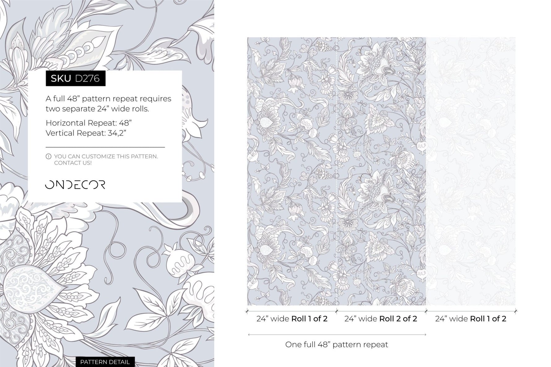 Elegant Floral Bliss Wallpaper - D276 - WallTrend