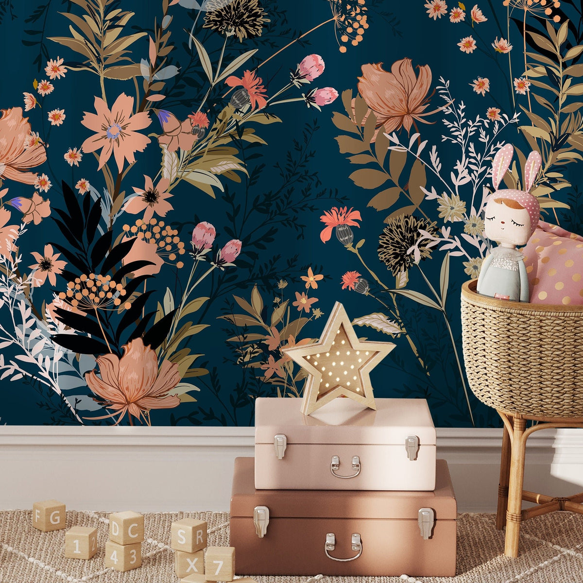 Elegant Floral Bliss Wallpaper - SKU A572 - WallTrend