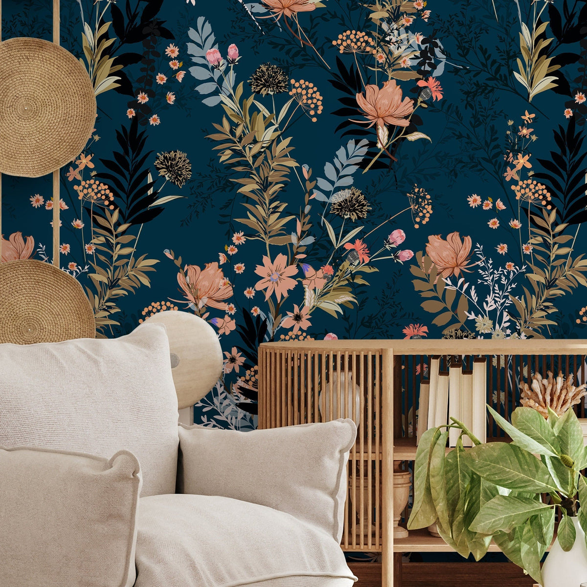 Elegant Floral Bliss Wallpaper - SKU A572 - WallTrend