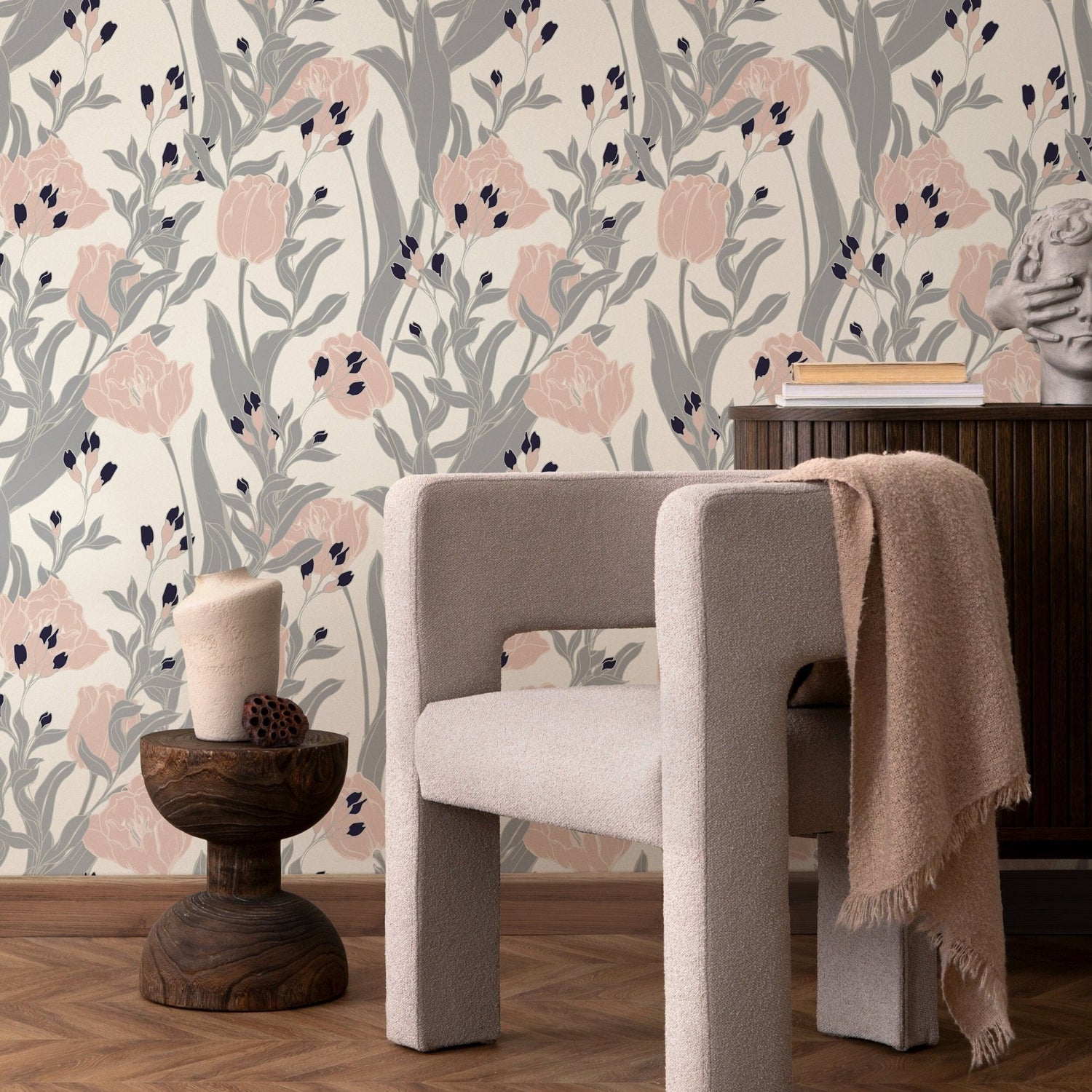 Elegant Floral Blossom Wallpaper - A829 - WallTrend