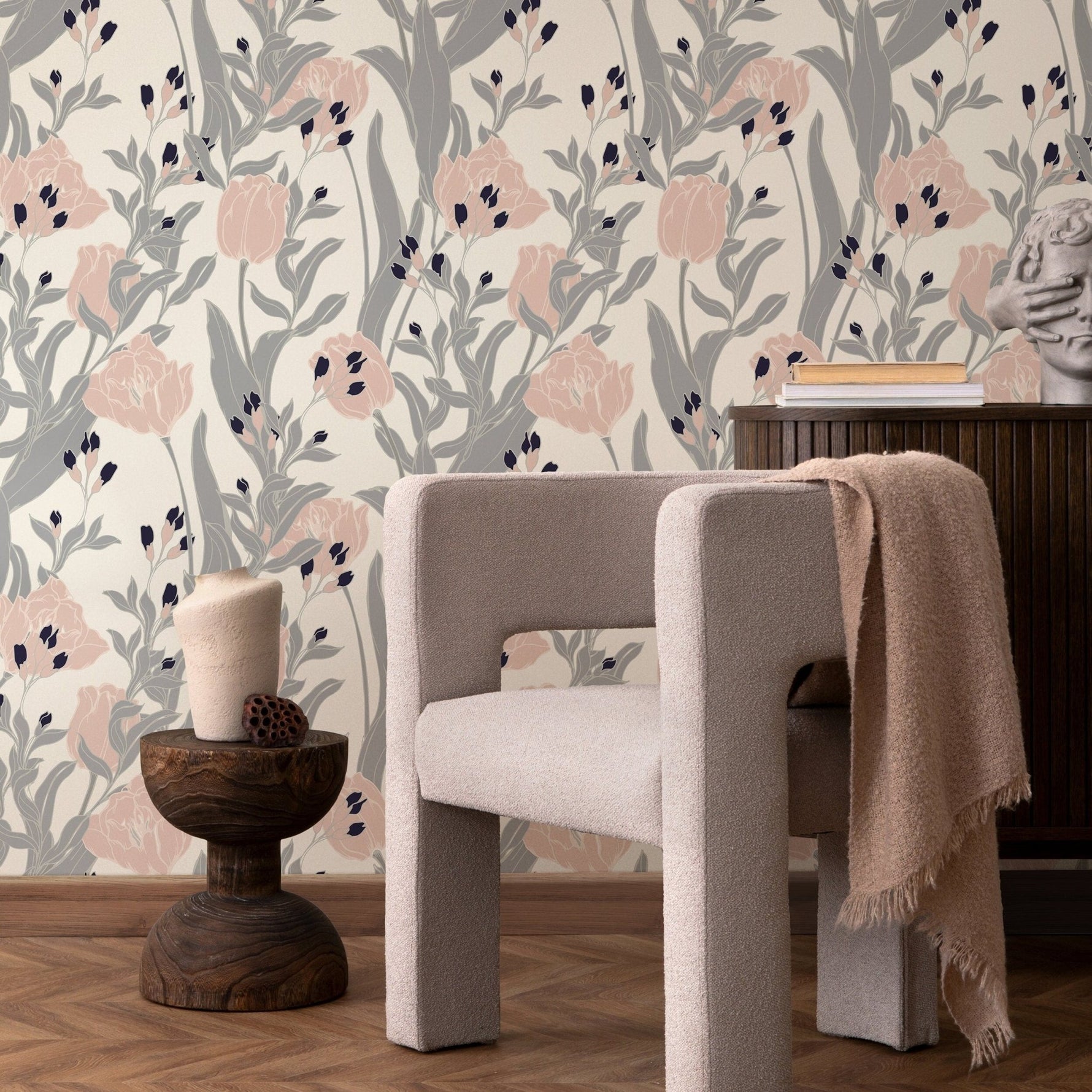 Elegant Floral Blossom Wallpaper - A829 - WallTrend