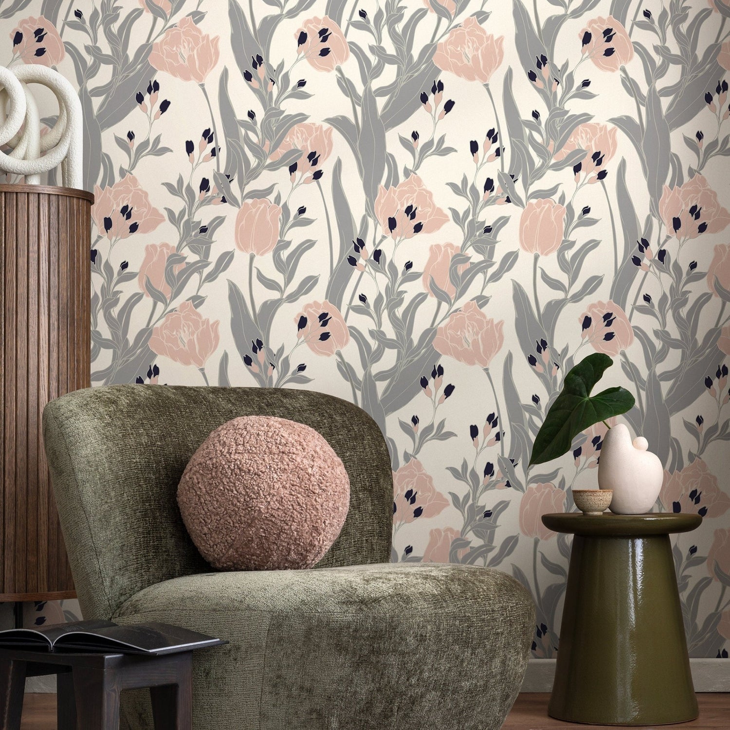 Elegant Floral Blossom Wallpaper - A829 - WallTrend