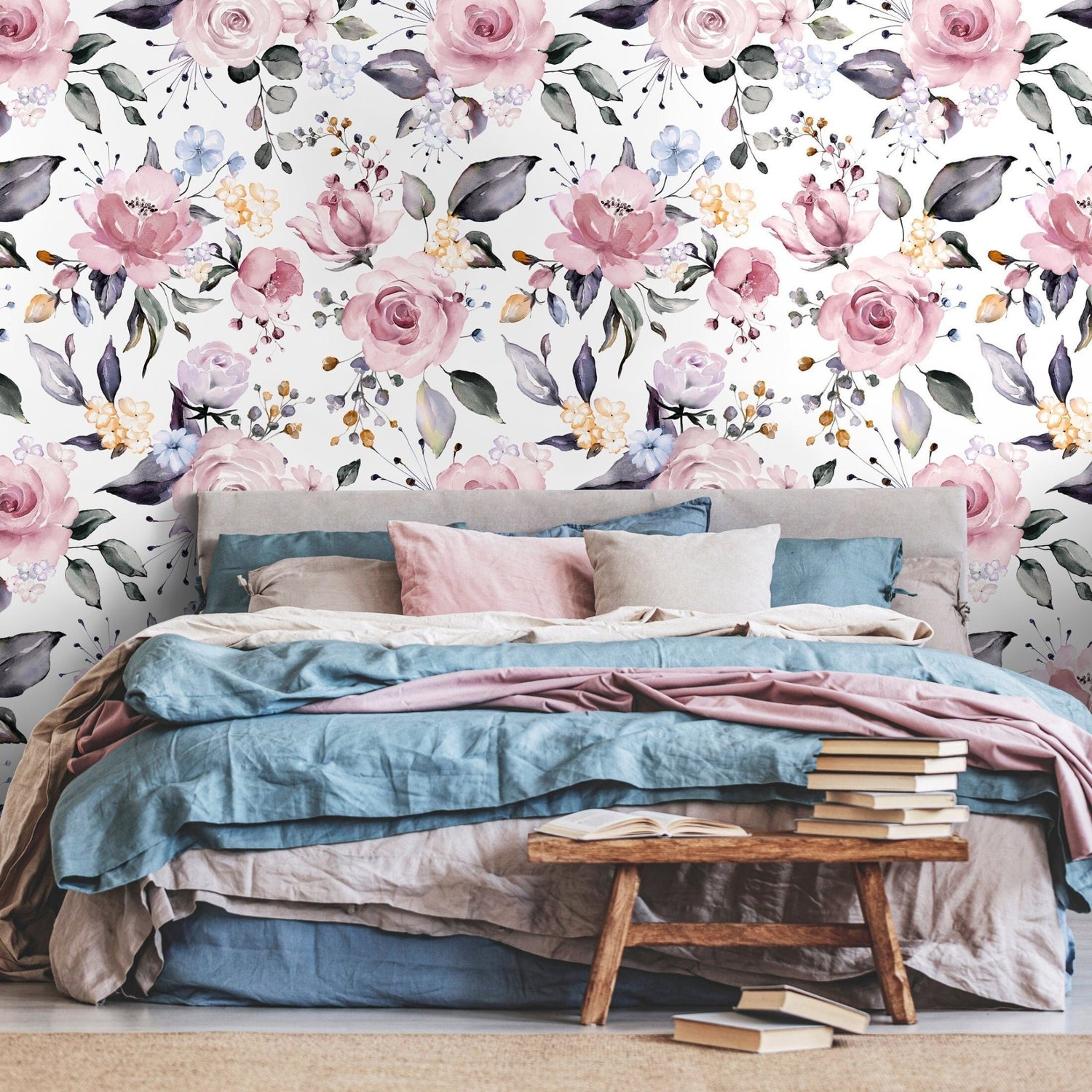 Elegant Floral Bouquet Wallpaper - A317 - WallTrend