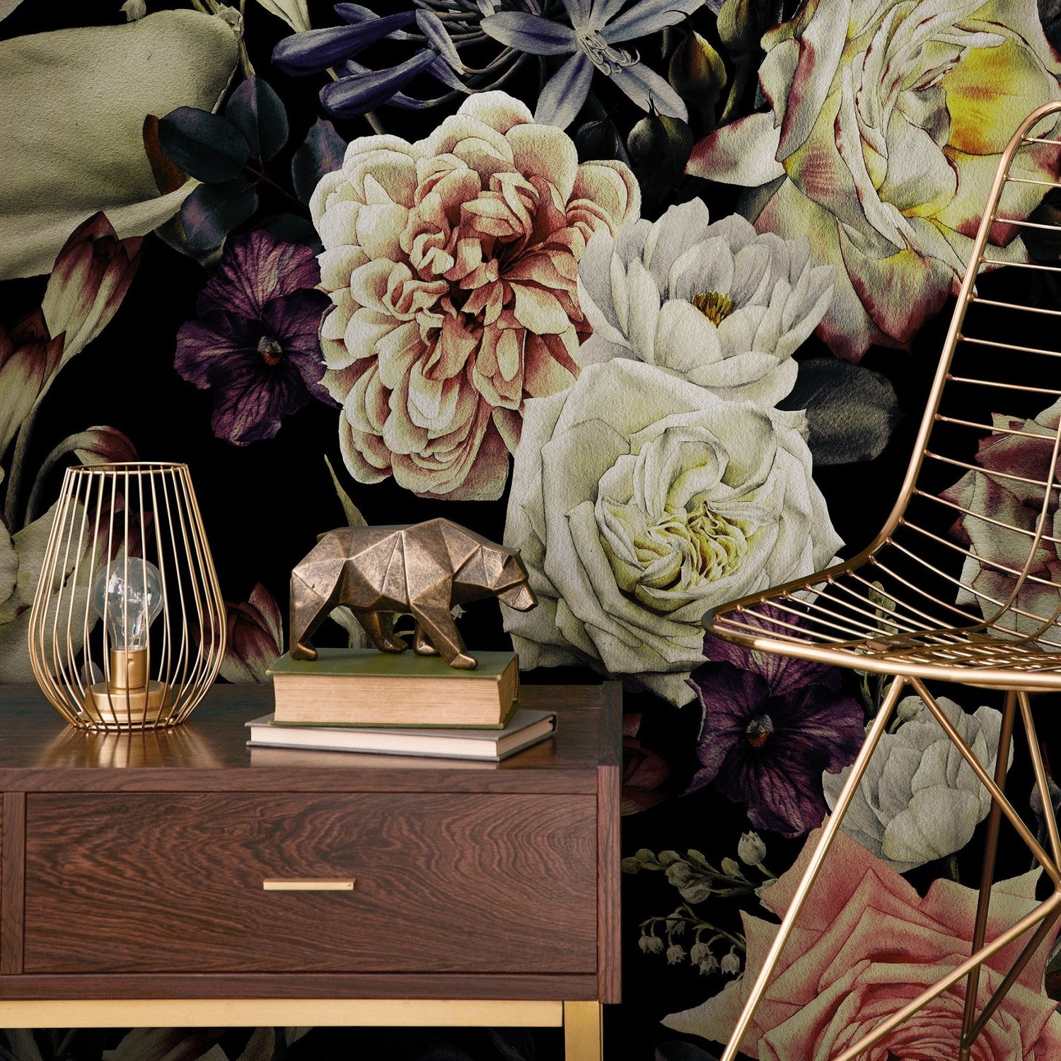 Elegant Floral Bouquet Wallpaper - A841 - WallTrend