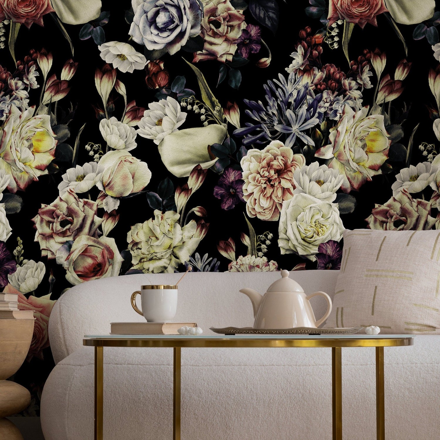 Elegant Floral Bouquet Wallpaper - A841 - WallTrend