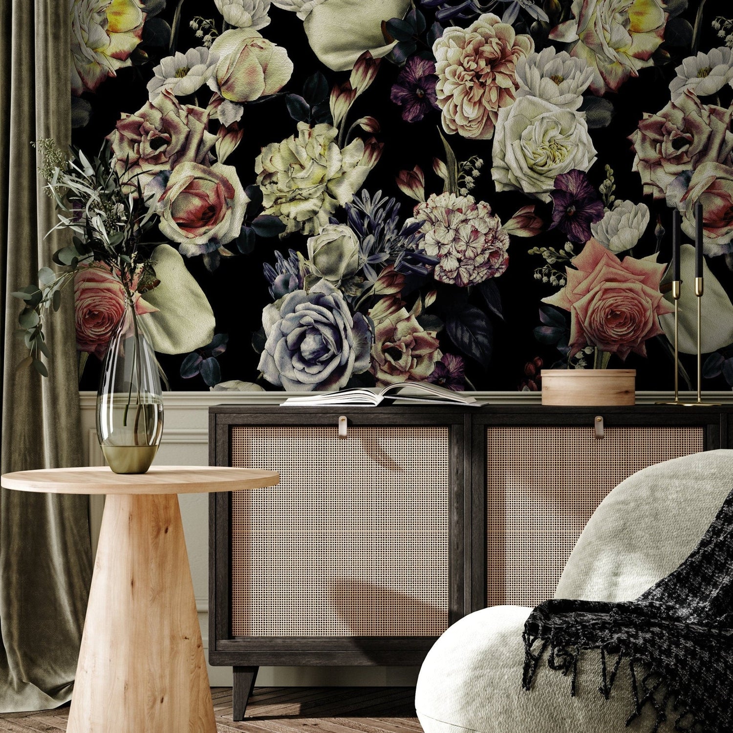 Elegant Floral Bouquet Wallpaper - A841 - WallTrend