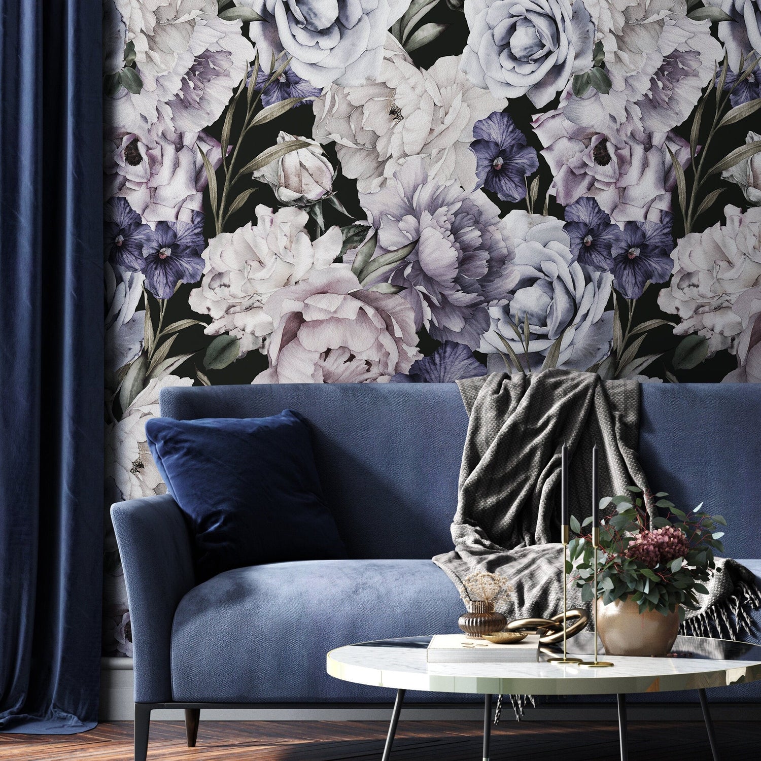 Elegant Floral Bouquet Wallpaper - B186 - WallTrend