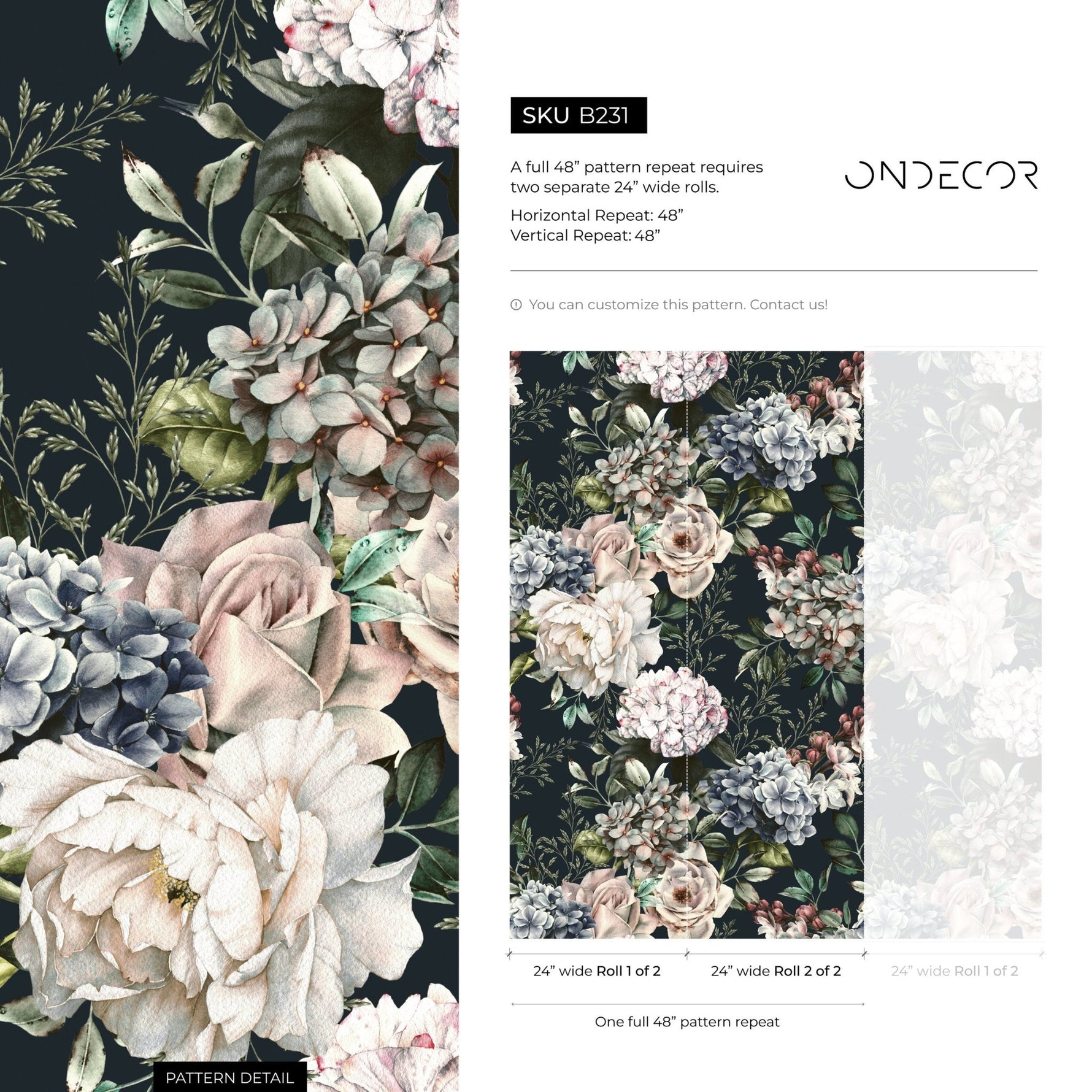 Elegant Floral Bouquet Wallpaper - B231 - WallTrend
