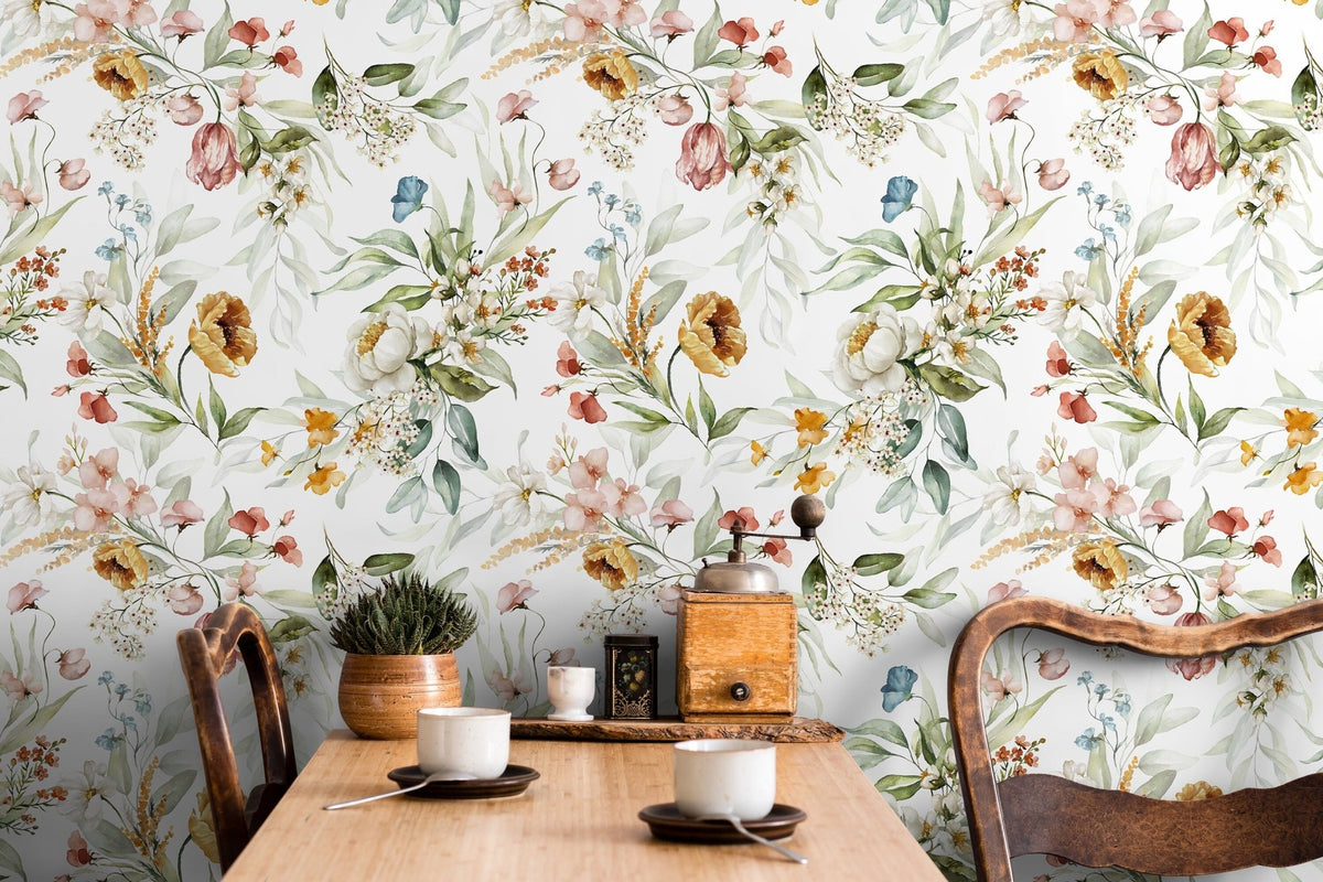 Elegant Floral Bouquet Wallpaper - C826 - WallTrend