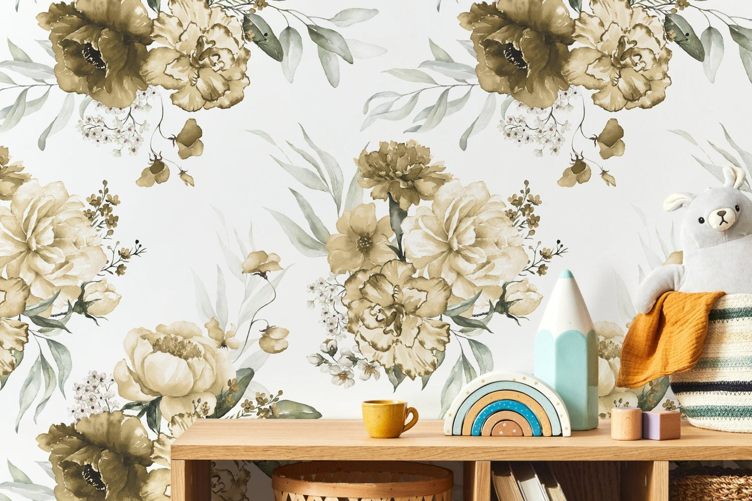 Elegant Floral Bouquet Wallpaper - D024 - WallTrend
