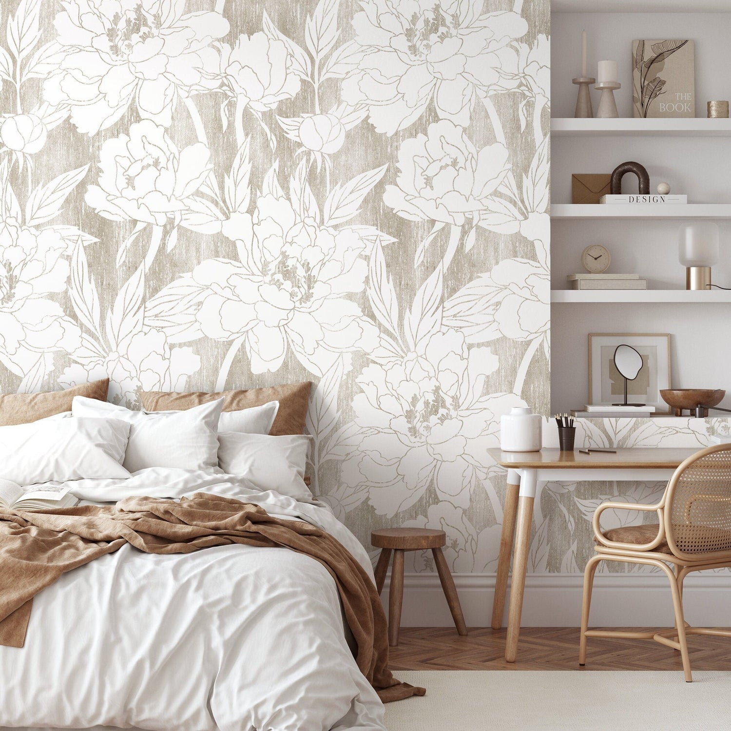 Elegant Floral Brushstrokes Wallpaper - C914 - WallTrend