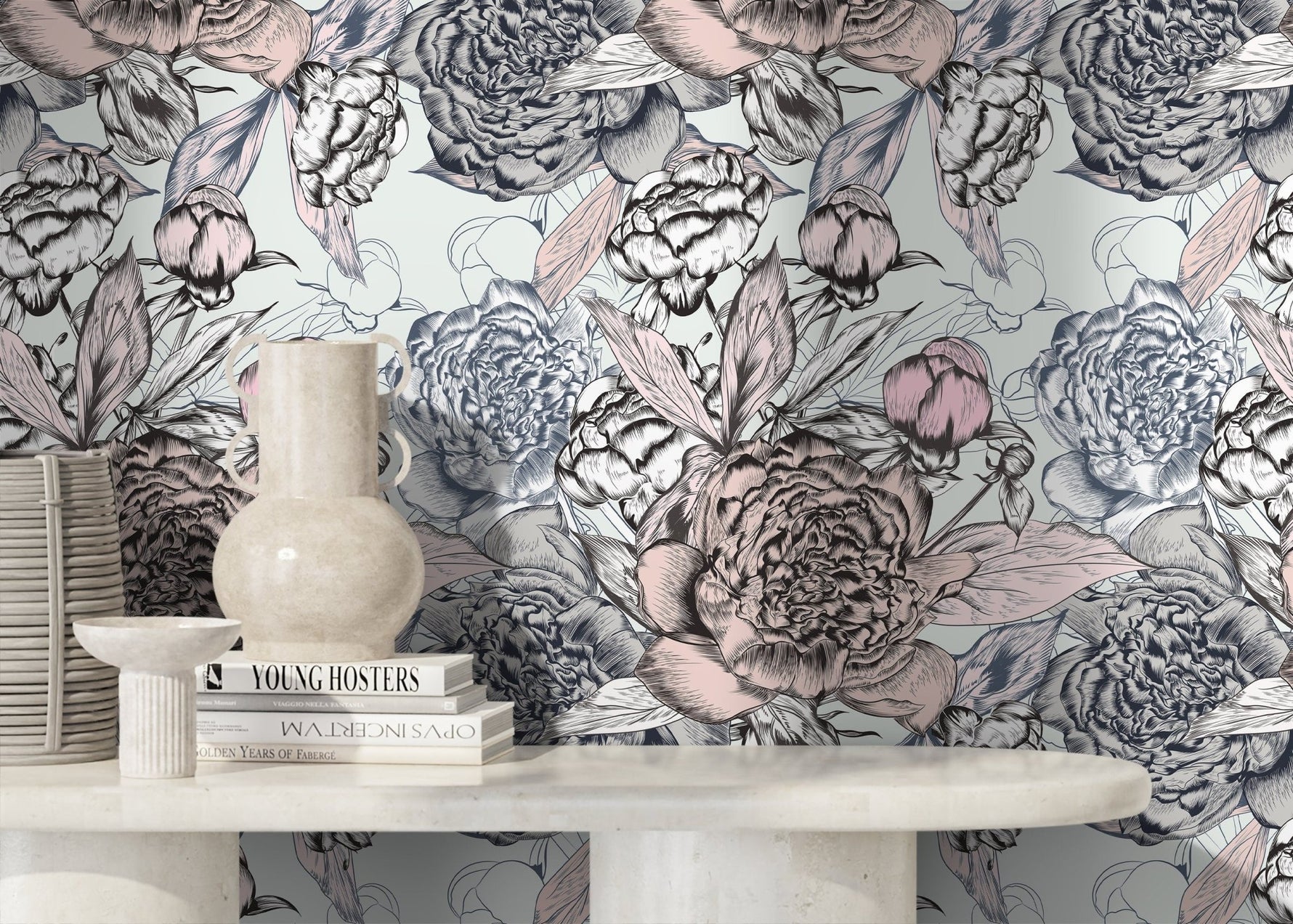 Elegant Floral Burst Wallpaper - B879 - WallTrend